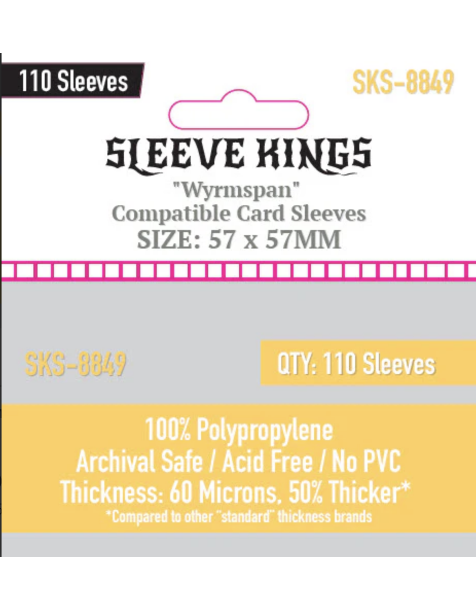 Sleeve King "Wyrmspan" Compatible Card Sleeves (57x57mm) 110 Pack, 60 Micron, SKS-8849