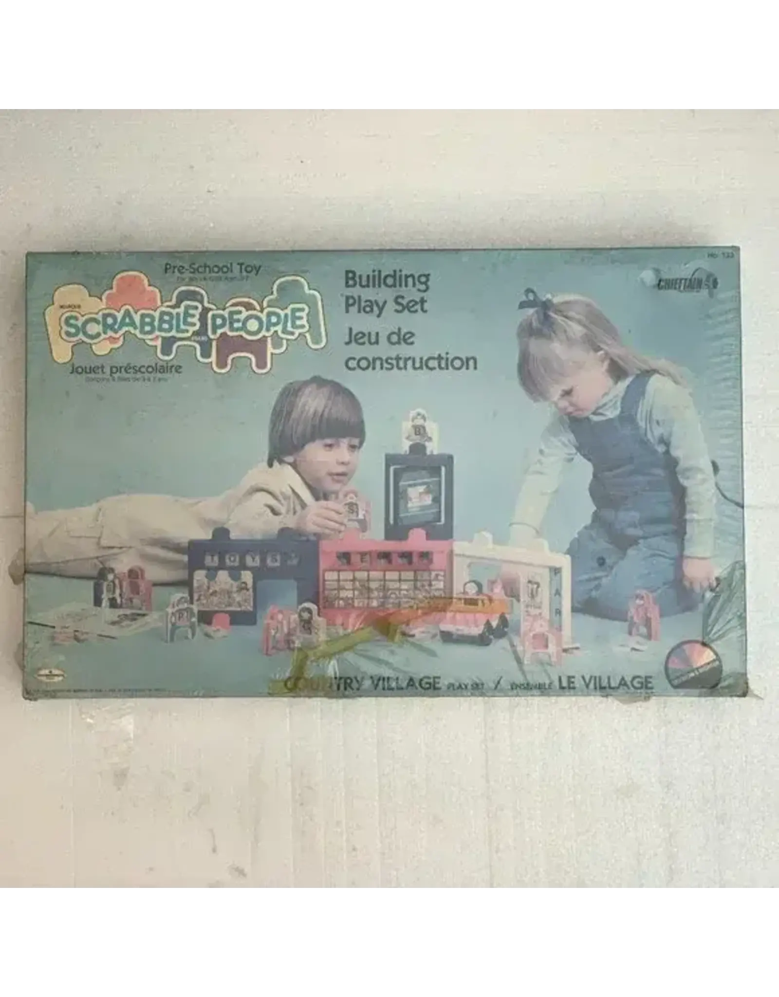 Selchow & Righter Scrabble People Country Village Playset (1984) NIS - Shrink is ripped