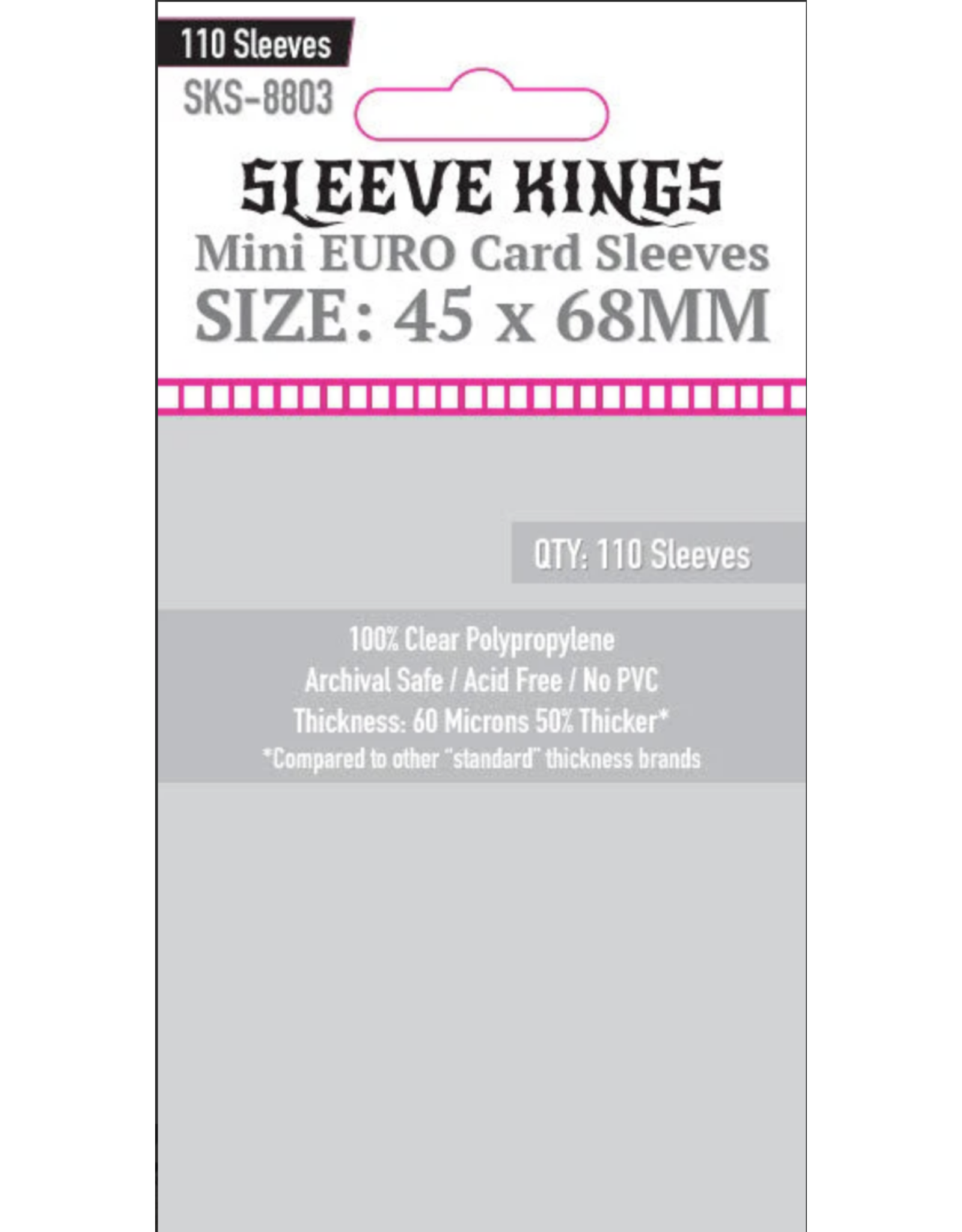 Sleeve King Mini Euro Card Sleeves (45x68mm) - 110 Pack, -SKS-8803