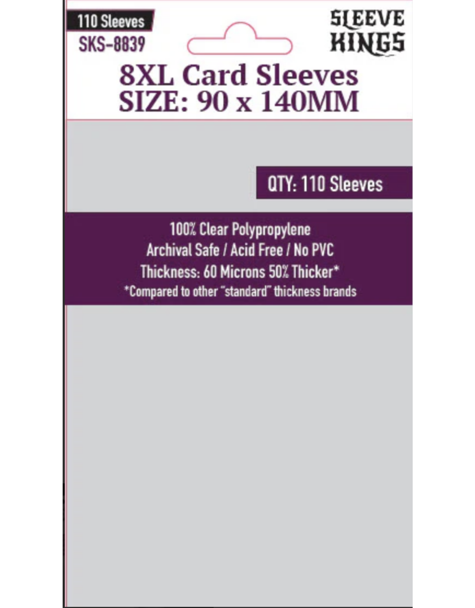 Sleeve King 8XL Game Card Sleeves (90x140mm) 110 Pack, 60 Micron, SKS-8839