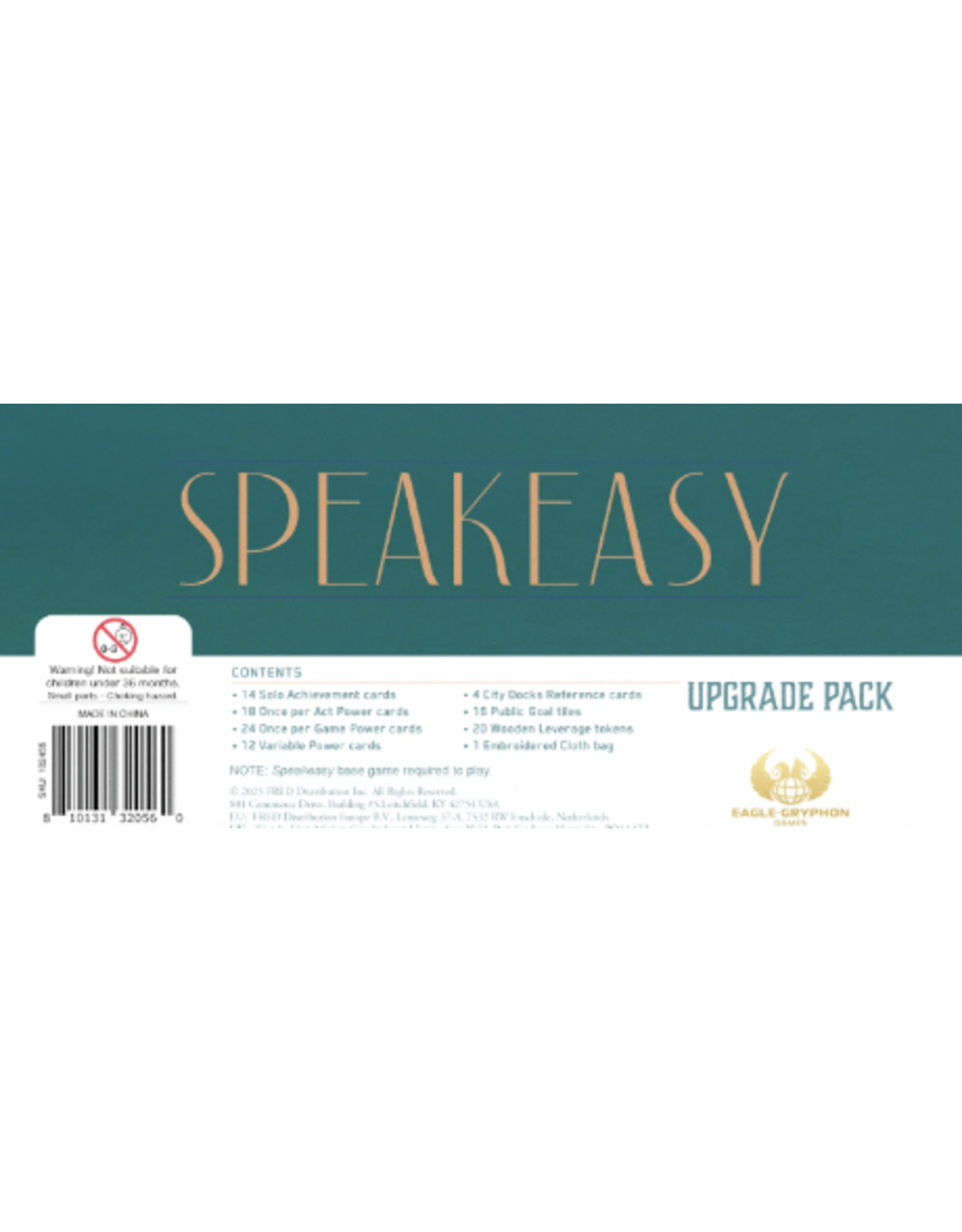 Eagle Gryphon Games Speakeasy (2025) NIS fully sleeved with upgrade pack