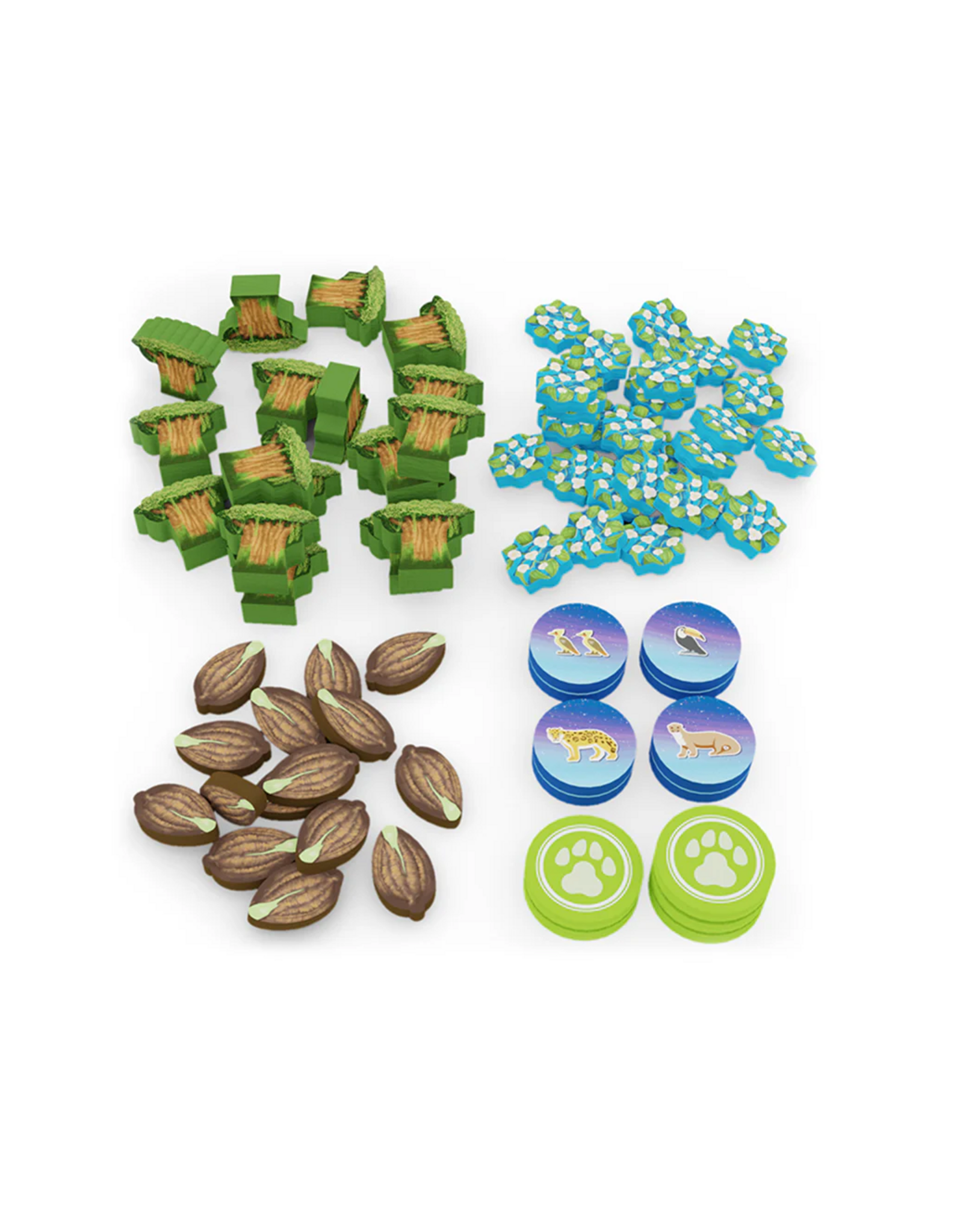 Bad Comet Life of the Amazonia (2023) Bundle, Upgrade Components pack, Meeple Set, Mini expansion, and Sleeves.