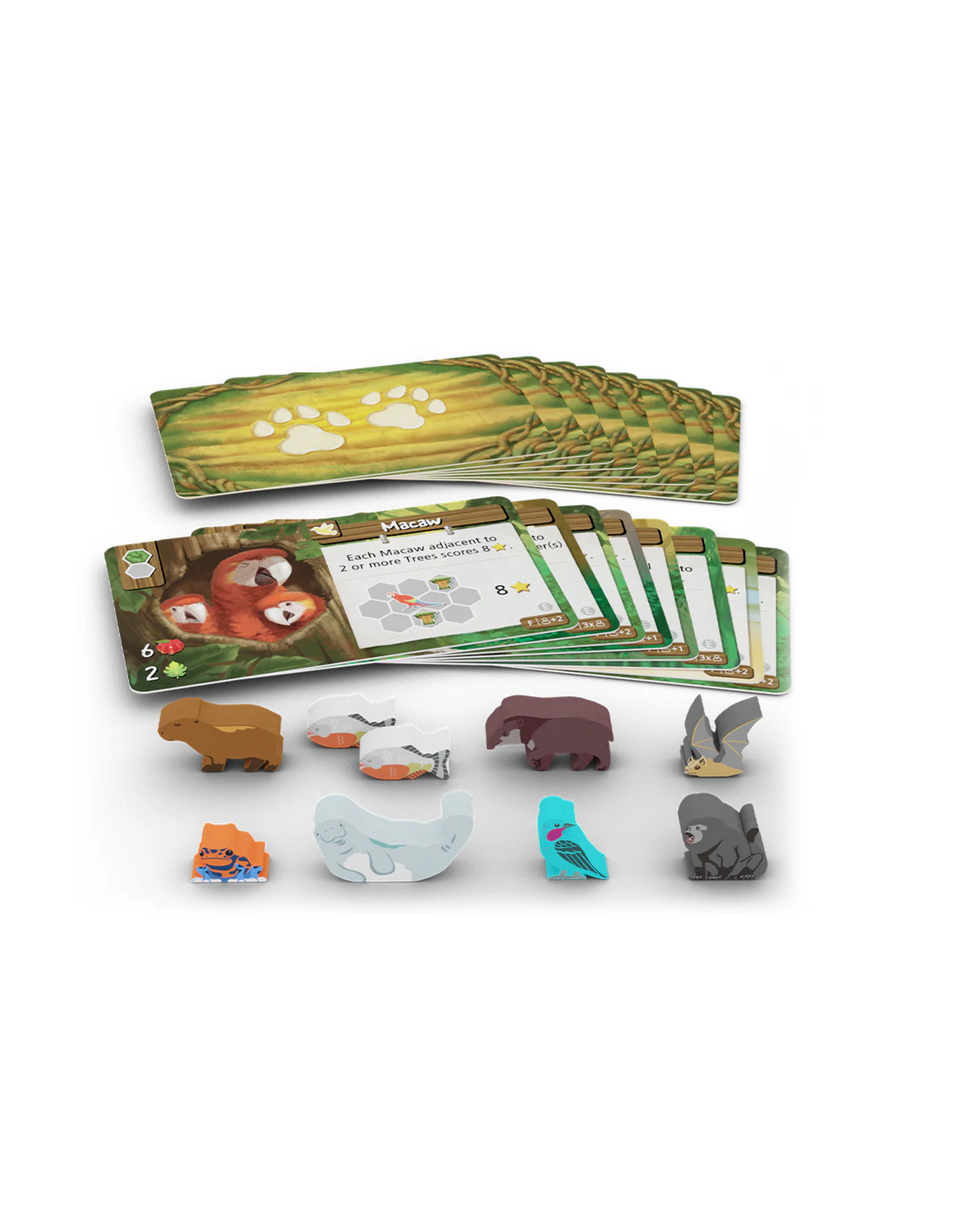 Bad Comet Life of the Amazonia (2023) Bundle, Upgrade Components pack, Meeple Set, Mini expansion, and Sleeves.