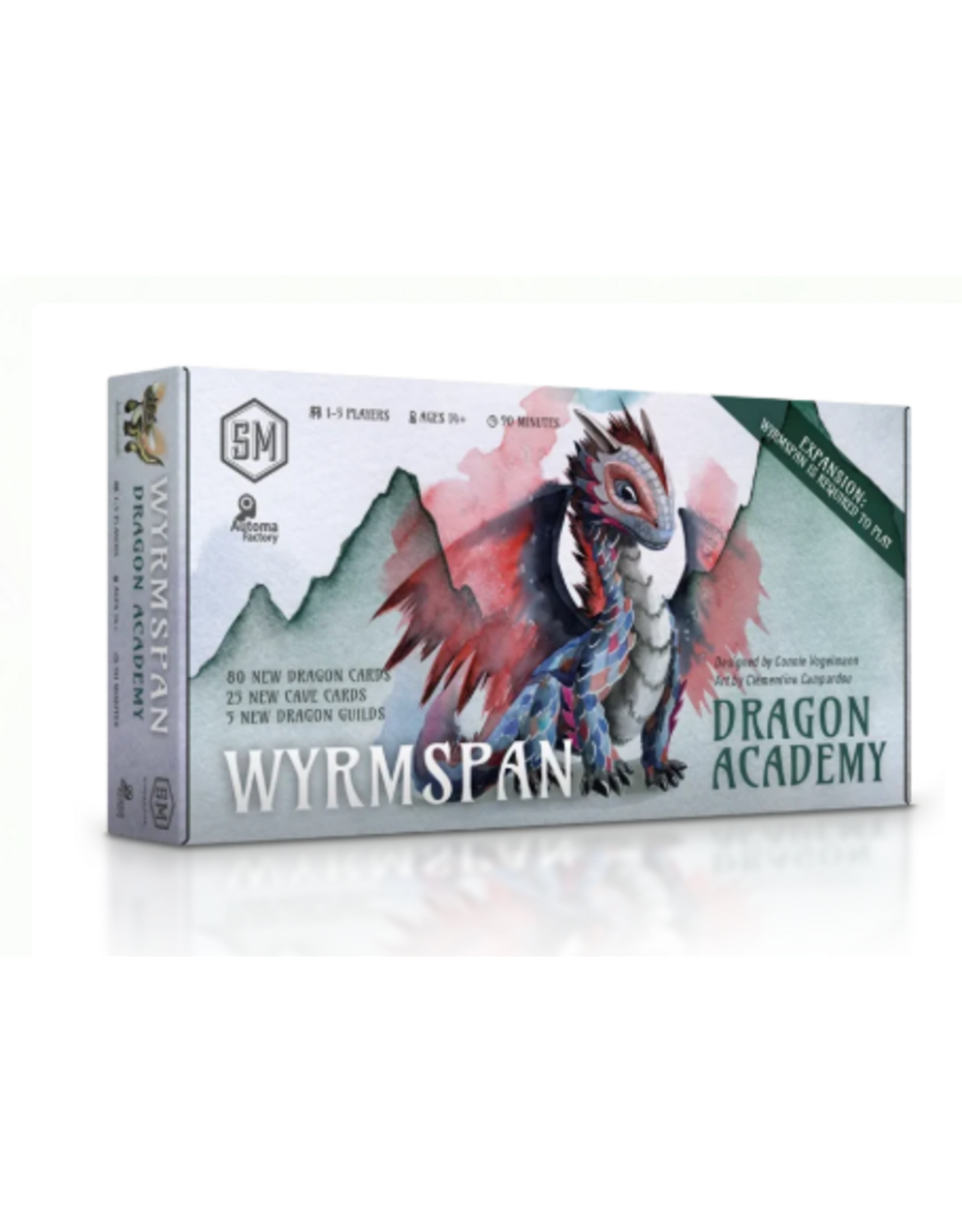 Stonemaier Wyrmspan (2024) Bundle: Base Game, Dragon Academy, 1 Rubber Playmat, Upgrade Pack and Sleeves.