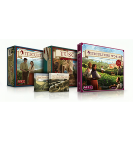 Stonemaier Viticulture Essential Edition (2015) Bundle, Tuscany Essential Edition, Viticulture World, Moor Visitors Expansion, Visit from the Rhine Valley, Wine Crate and MDG sleeves