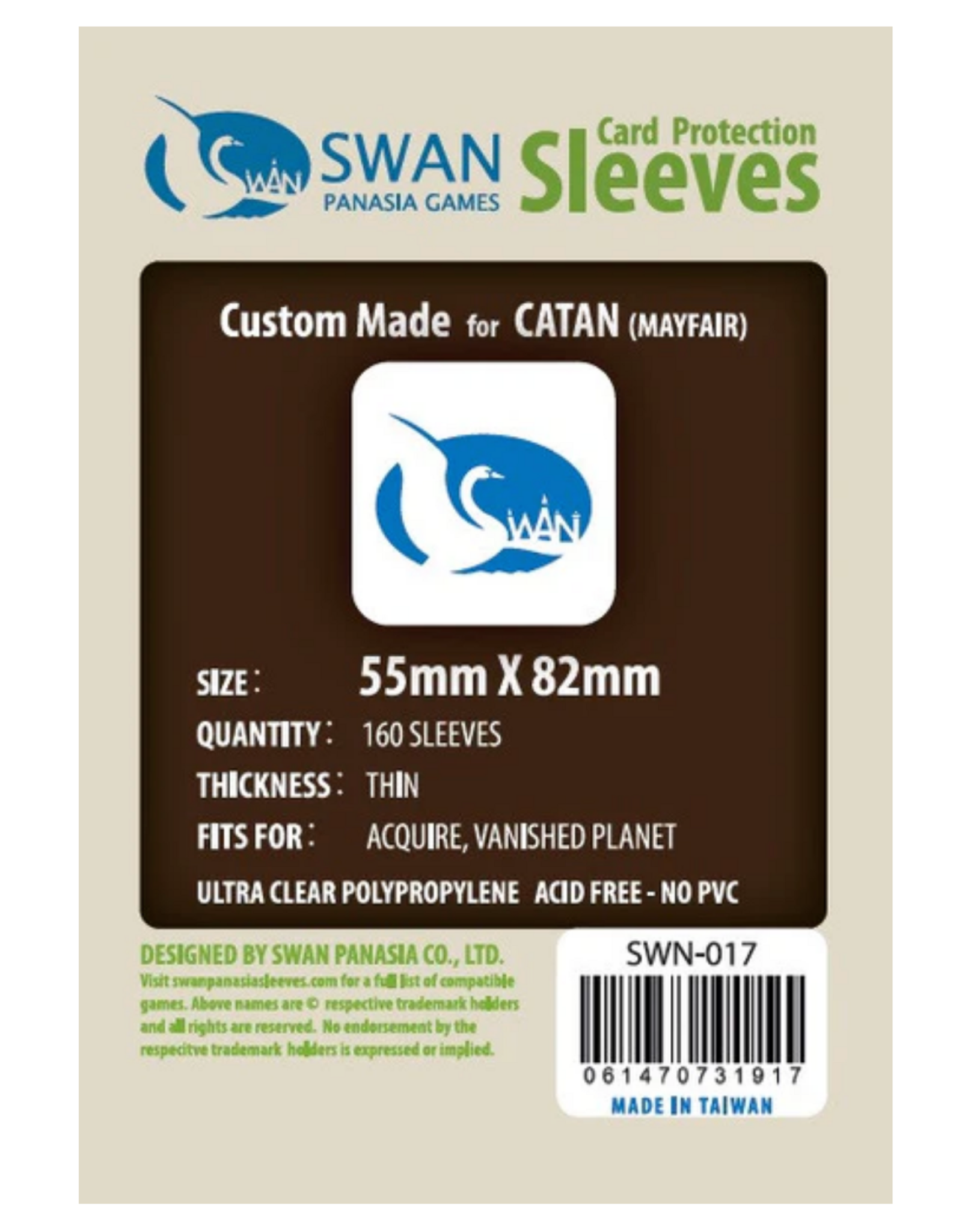 Swan Panasia Games 55x82mm - 160 Pack, Thin Sleeves (SWN-017)