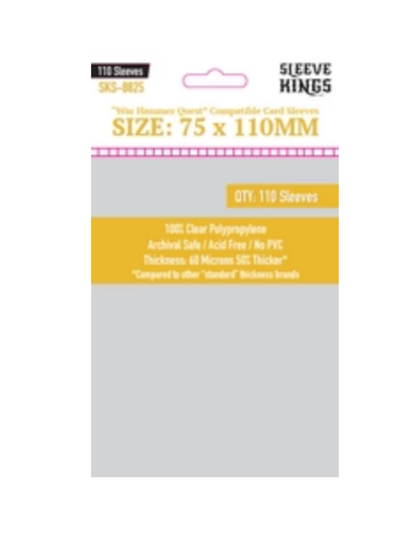 Sleeve King "War Hammer Quest" Compatible Sleeves (75x110mm) 110 Pack, 60 Micron, SKS-8825