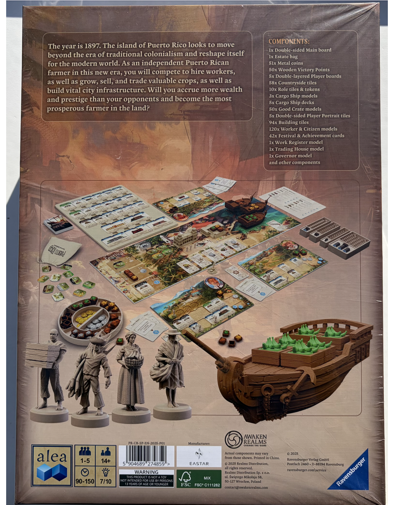 awaken realms Puerto Rico 1897: Special Edition (2025) Merchant's Bundle NIS (Game, Acrylics, Playmat and sleeves)