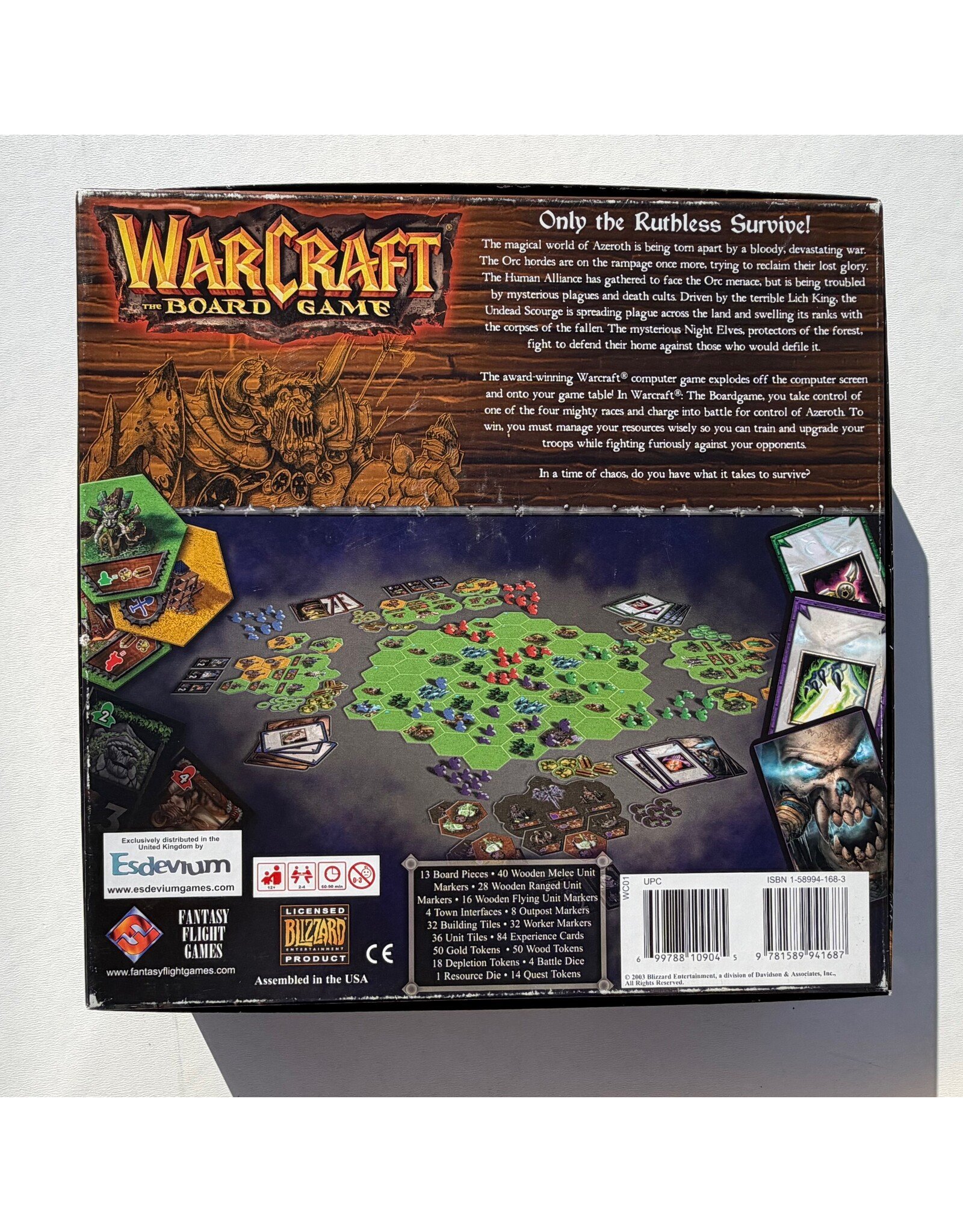 Fantasy Flight Games WarCraft: The Board Game (Used) +  Expansion Set (unpunched) (2004)