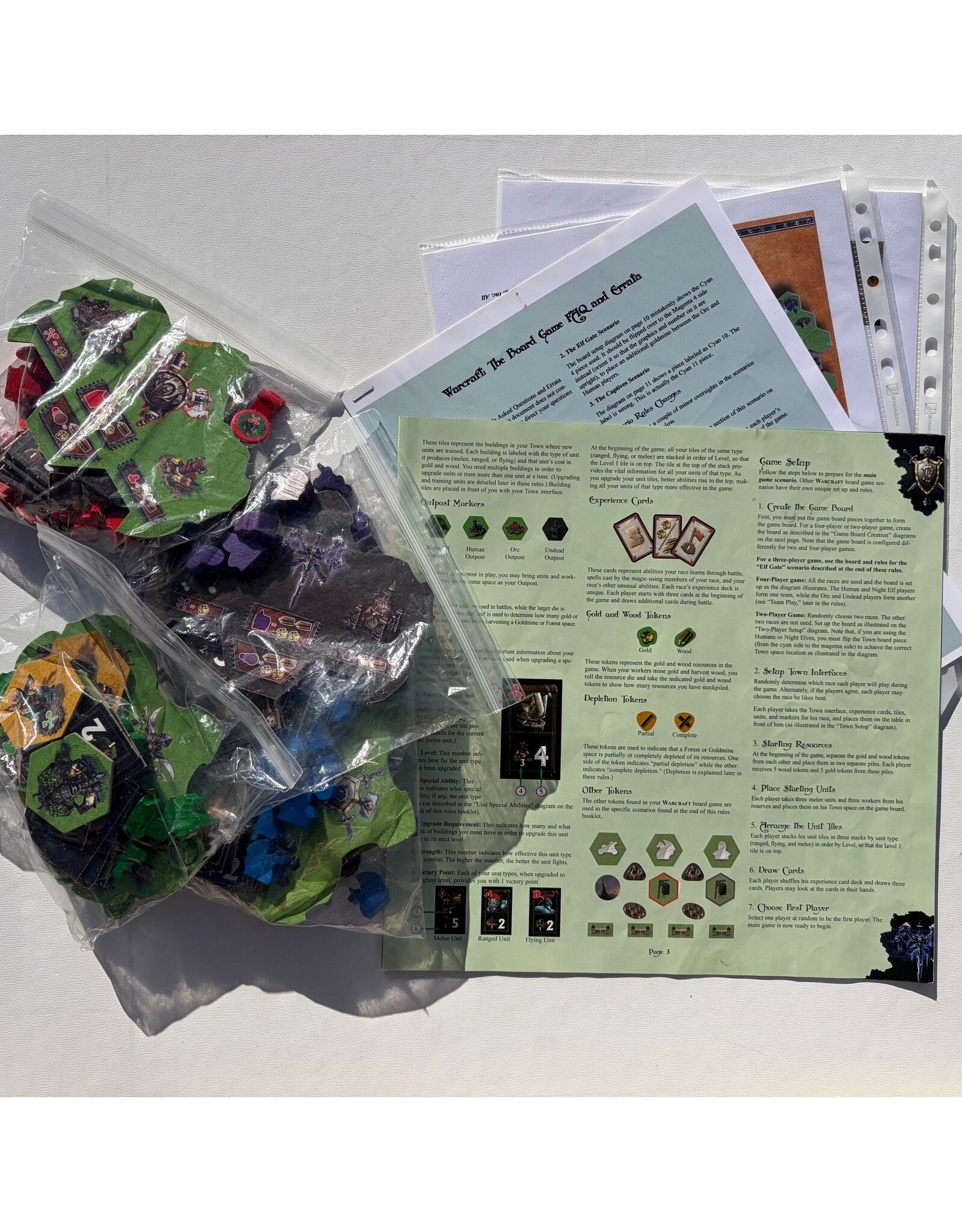 Fantasy Flight Games WarCraft: The Board Game (Used) +  Expansion Set (unpunched) (2004)