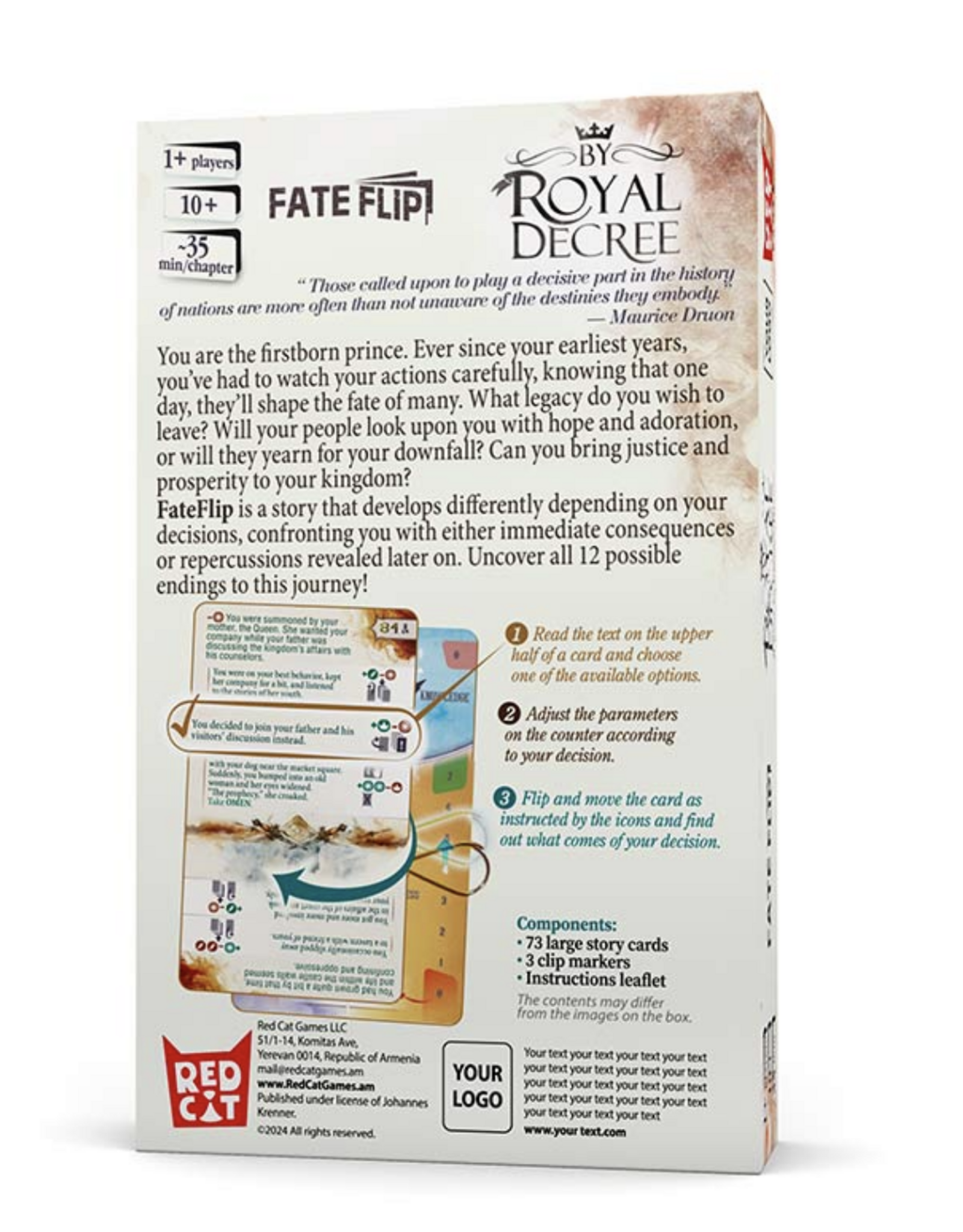 Red Cat Games FateFlip: By Royal Decree (2025) NIS Board Game