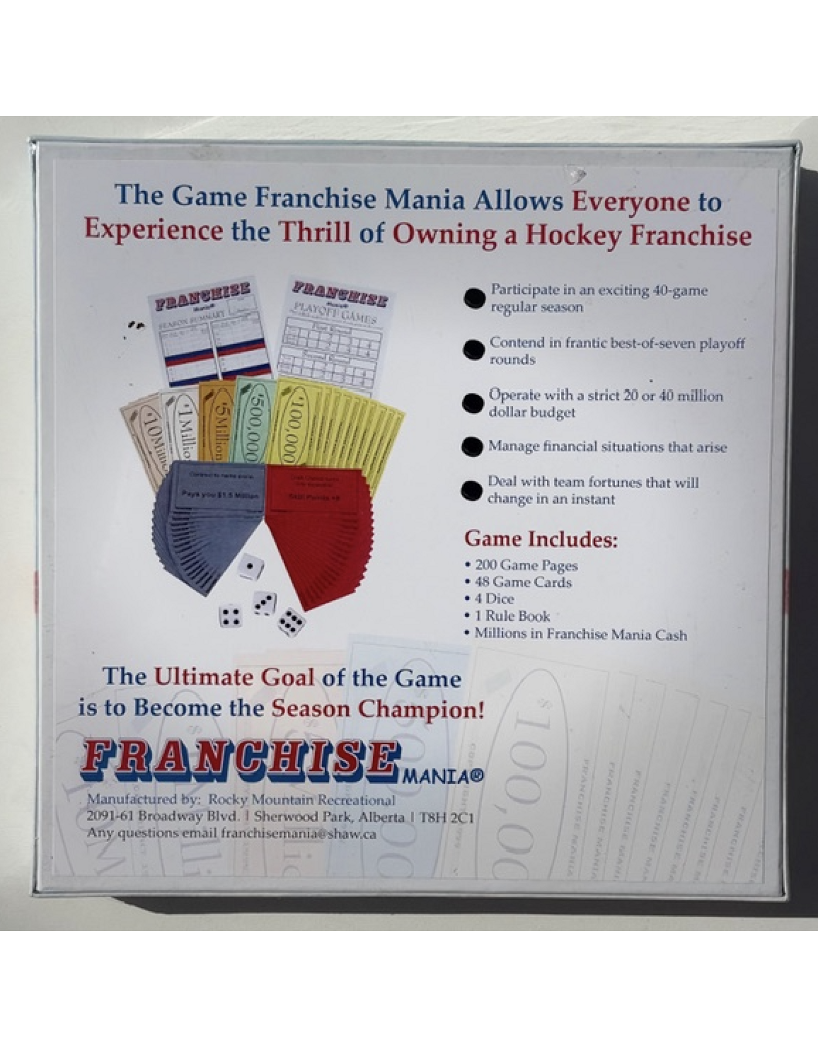 Rocky Mountain Recreational Franchise Mania (1999) NIS Board Game