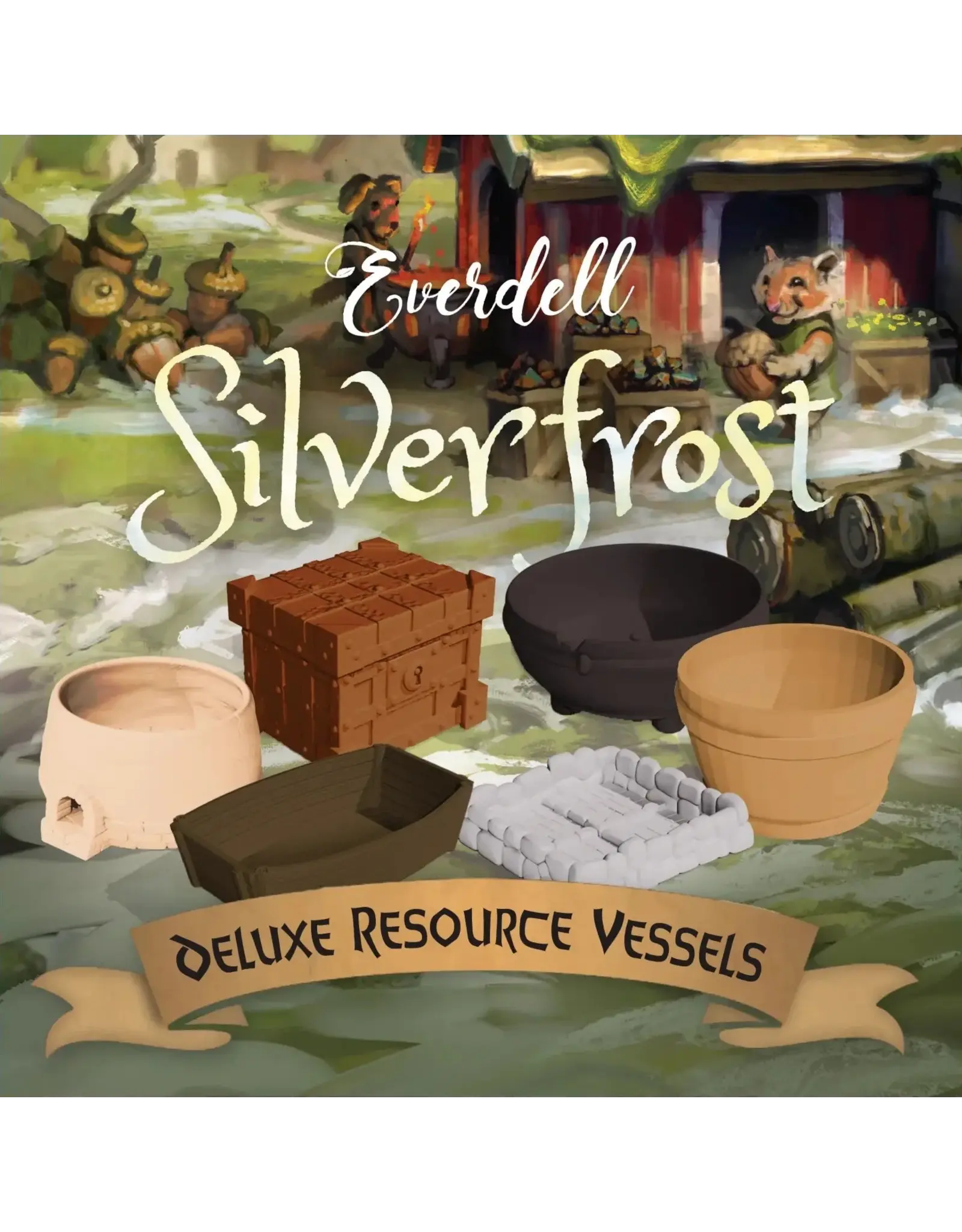 Starling Games Everdell Silverfrost Collectors Edition (2025) Bundle With Deluxe Resource Vessels and Sleeves