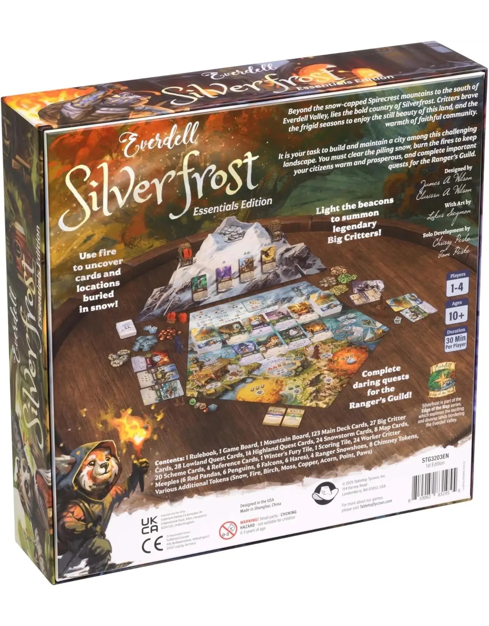 Starling Games Everdell Silverfrost Essentials Edition (2025) Bundle With Wooden Mountain and Sleeves