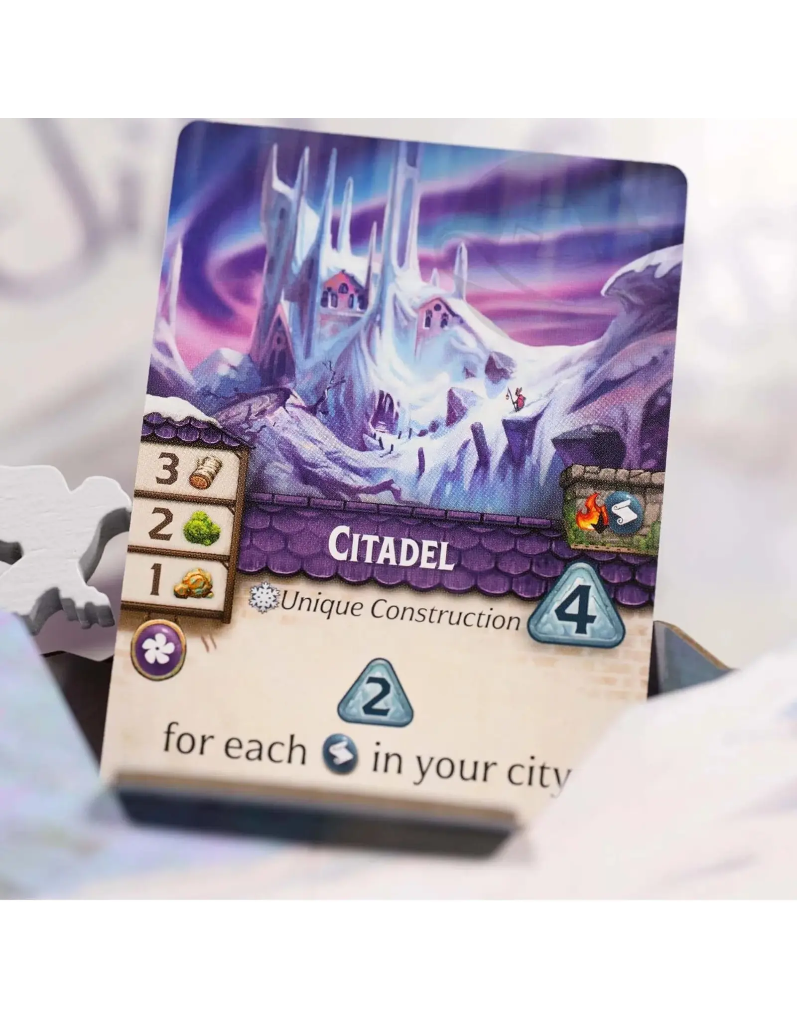 Starling Games Everdell Silverfrost Essentials Edition (2025) Bundle With Wooden Mountain and Sleeves