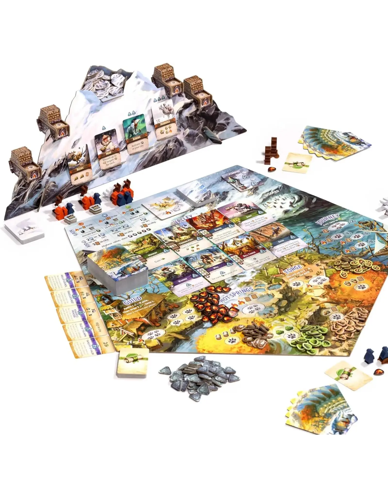 Starling Games Everdell Silverfrost Essentials Edition (2025) Bundle With Deluxe Resource Vessels and Sleeves