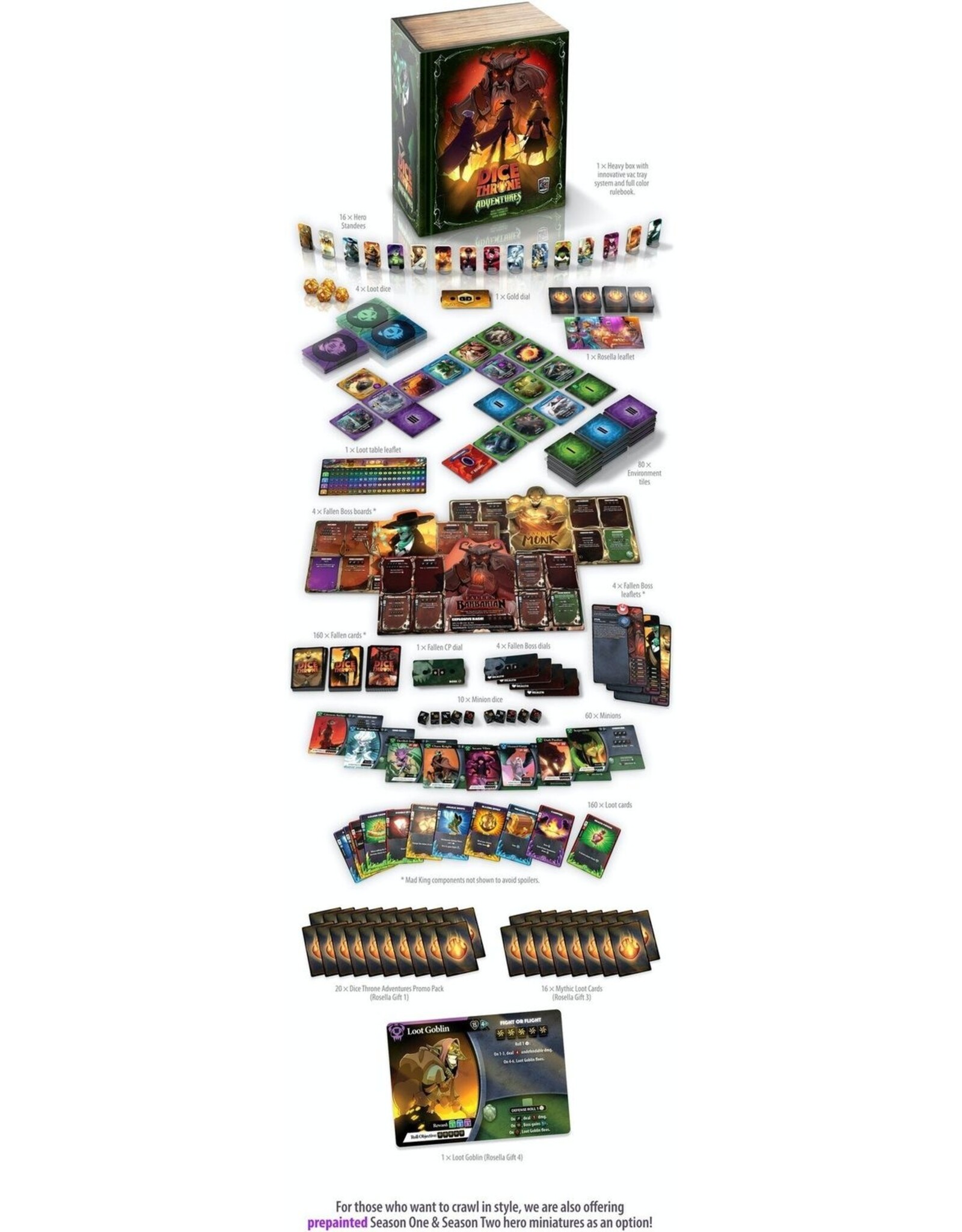Roxley Dice Throne: Adventures Bundle (2020) Base Game, Unchained and MDG Sleeves