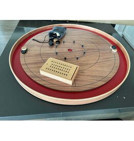 Mayday Games Mahogany ELITE Edition Crokinole Board (Red Ditch)