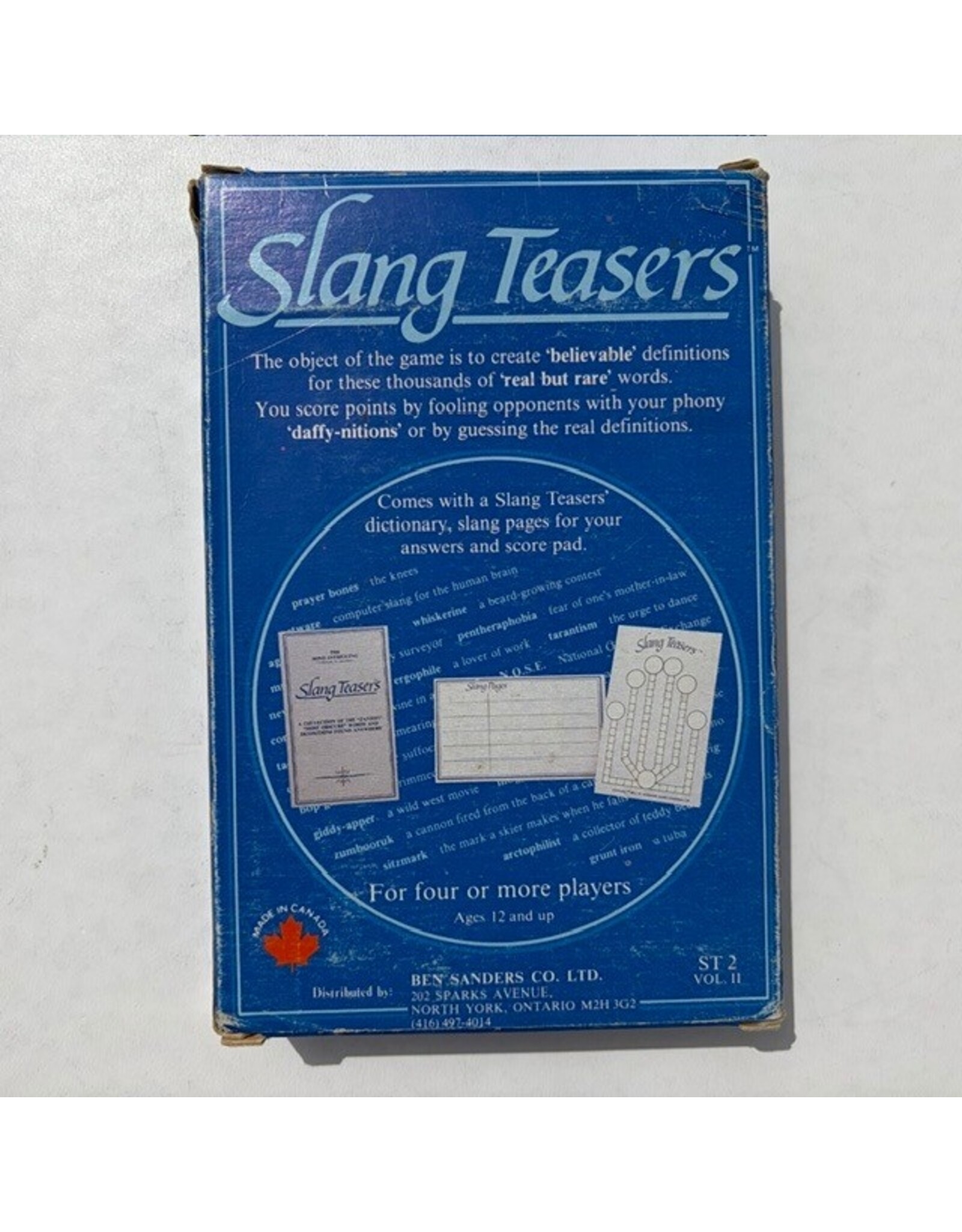 Ben Sanders Co. Slang Teasers (1983) Used 1st edition Vol 2 Board Game