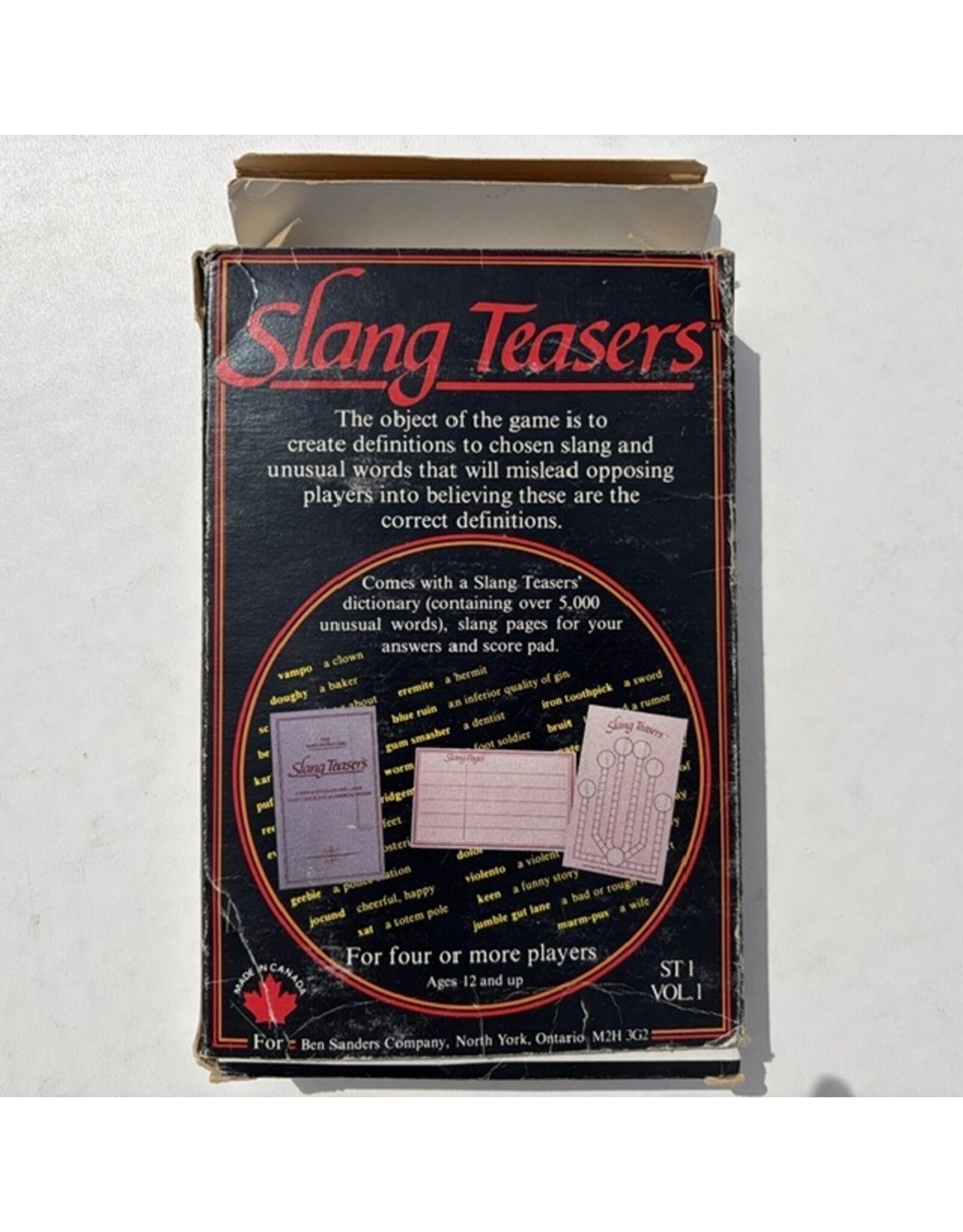 Ben Sanders Co. Slang Teasers (1983) Used 1st edition Vol 1 Board Game