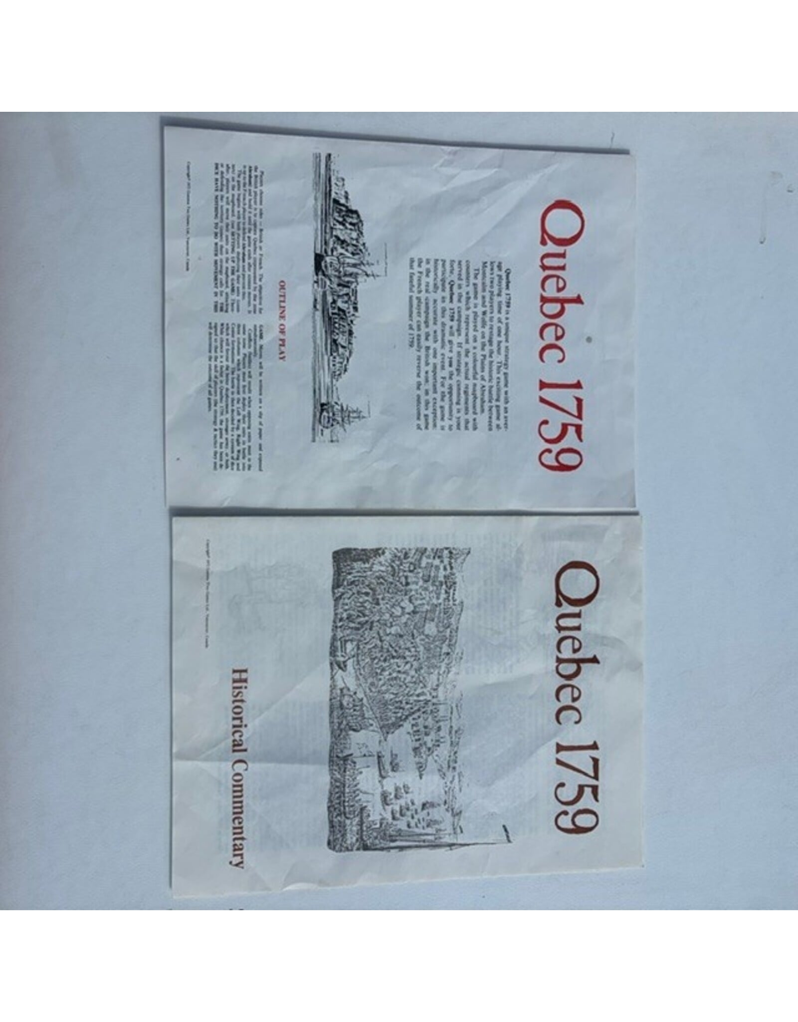 Gamma Two Games Quebec 1759 used game (1973)
