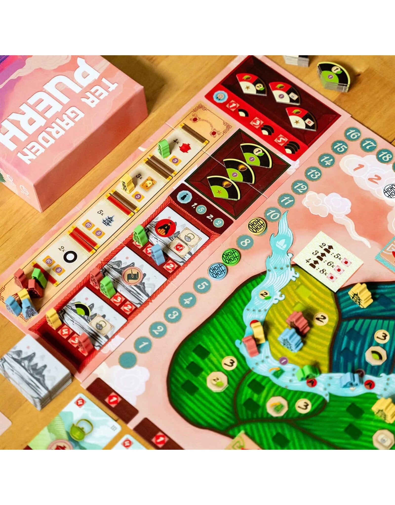 Capstone Games Tea Garden Bundle Tea Garden Base Game + Tear Garden Puerh Expansion NIS Fully Sleeved