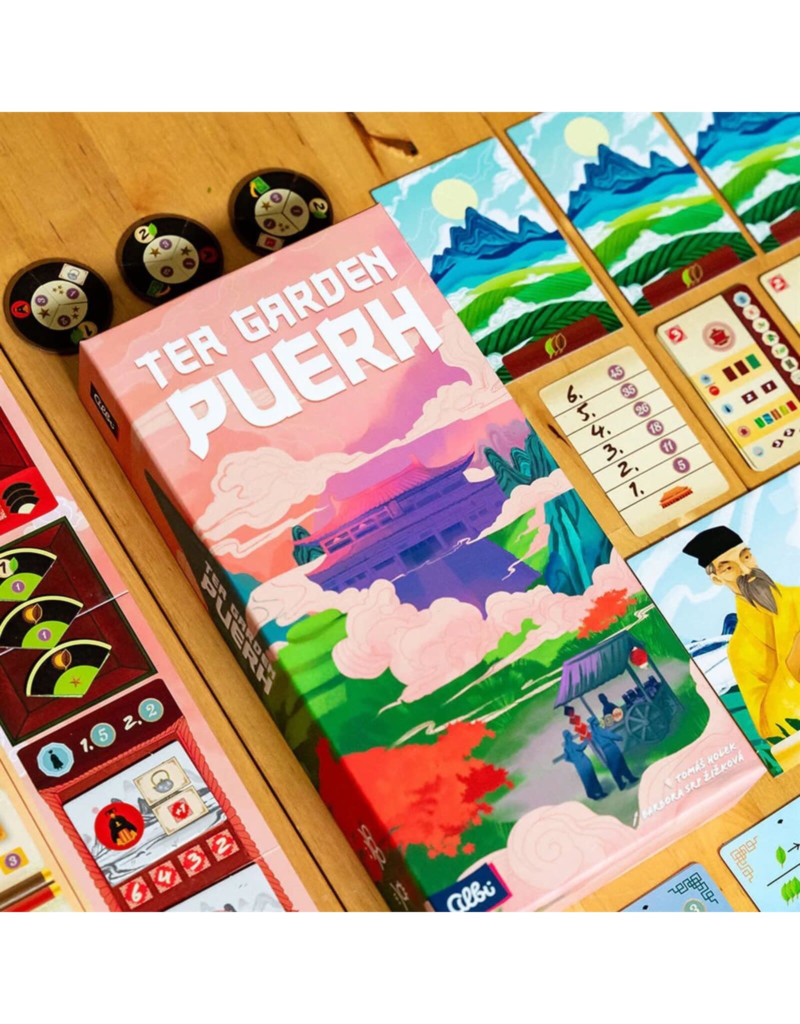 Capstone Games Tea Garden Bundle Tea Garden Base Game + Tear Garden Puerh Expansion NIS Fully Sleeved