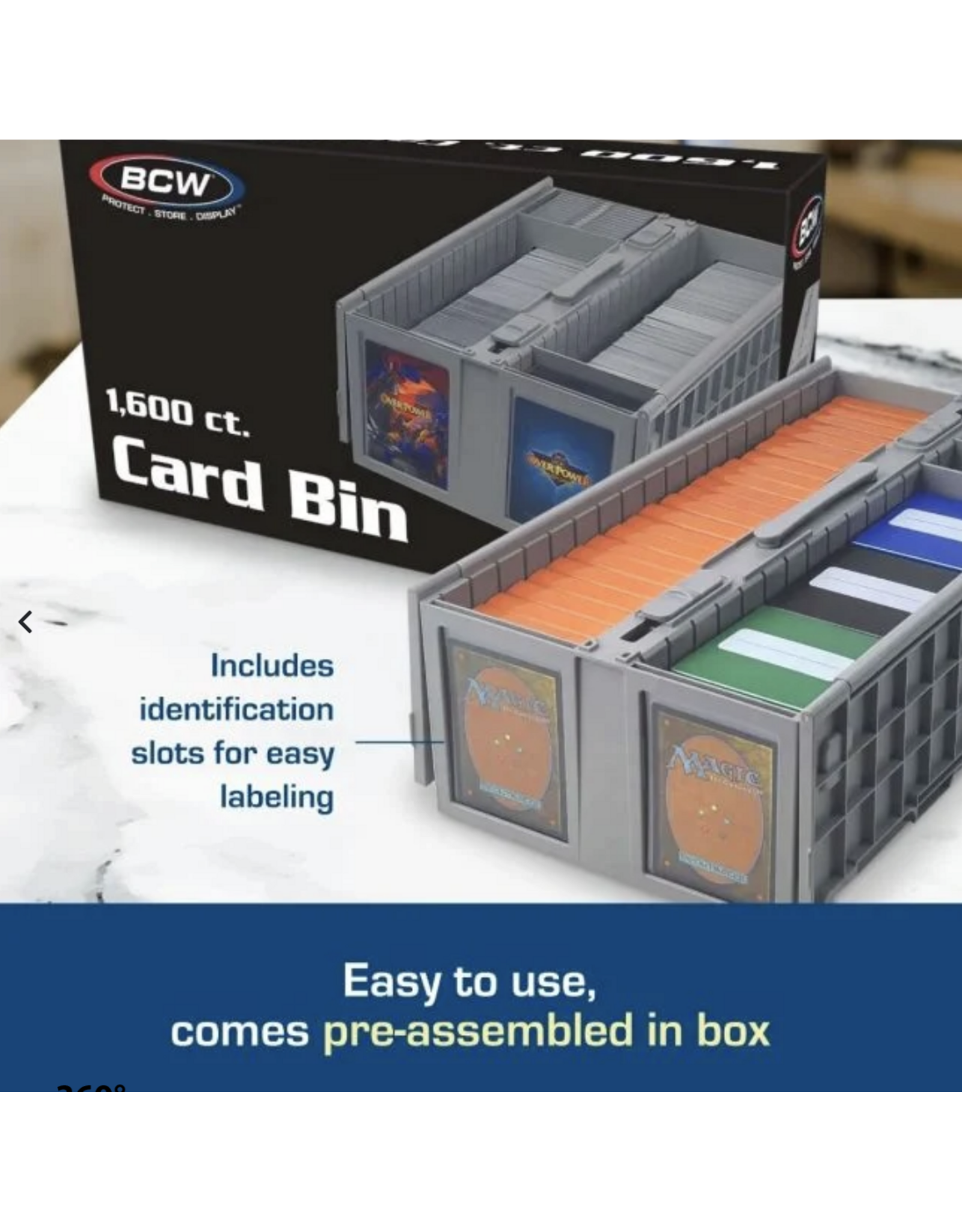 BCW Collectible Card Bin - 1600 - Gray
