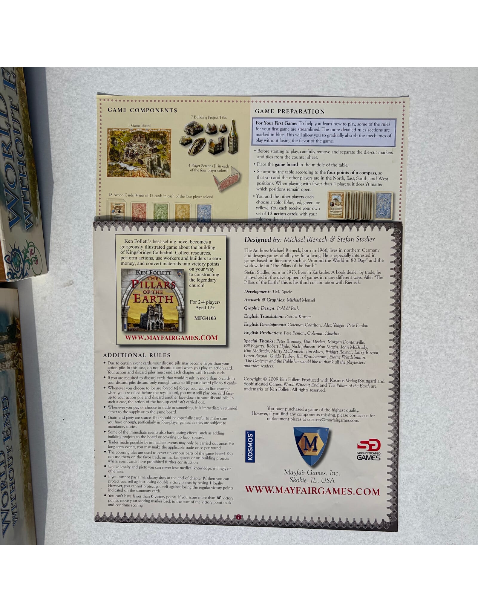 Kosmos / Mayfair Games World Without End (2009) (USED) (Missing Yellow Player Reference Cards)