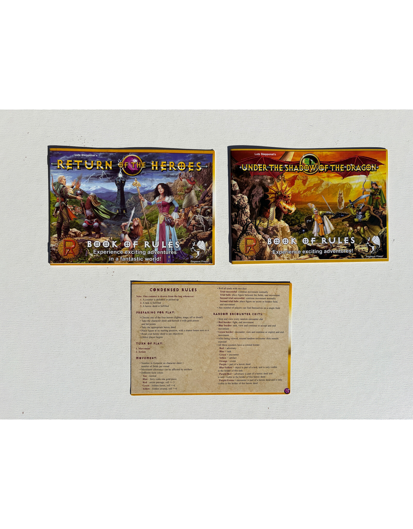 Pegasus Press Return of the Heroes + Under the Shadow of the Dragon expansion (USED)