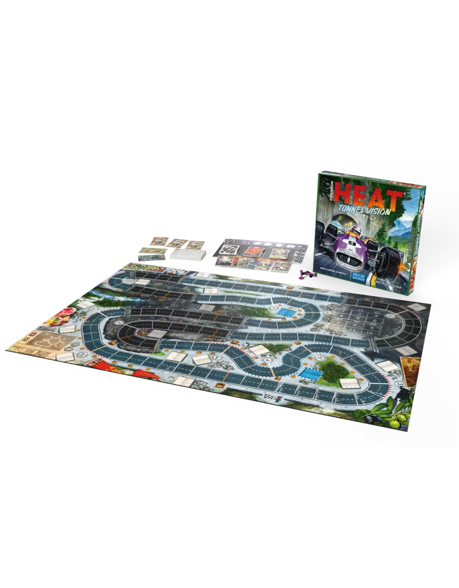 Days of Wonder Heat: Pedal to the Metal (2022) Base Game + Heavy Rain + Rocky Roads + Tunnel Vision NIS Sleeves Included