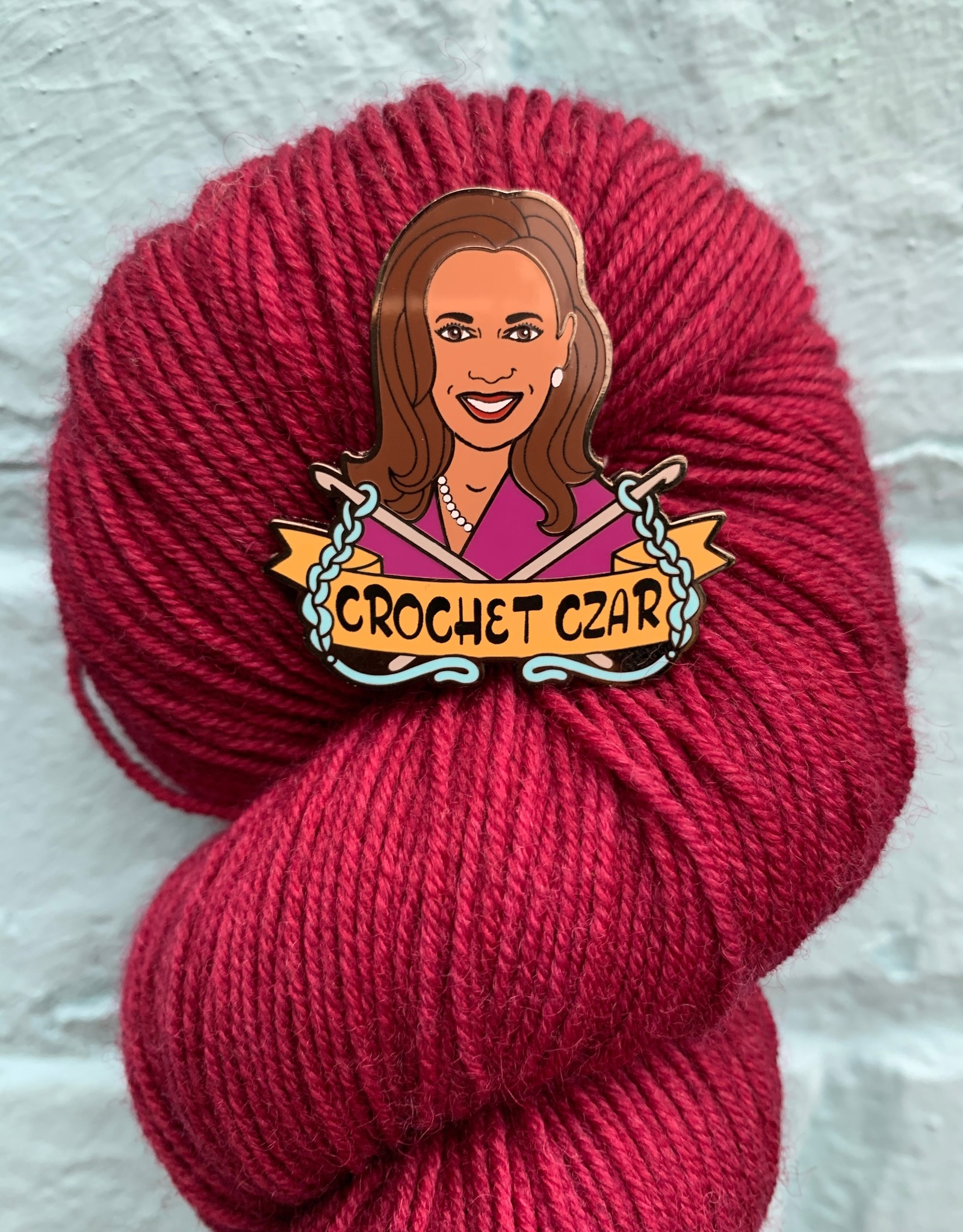 fibre space Crochet Czar VP Enamel Pin