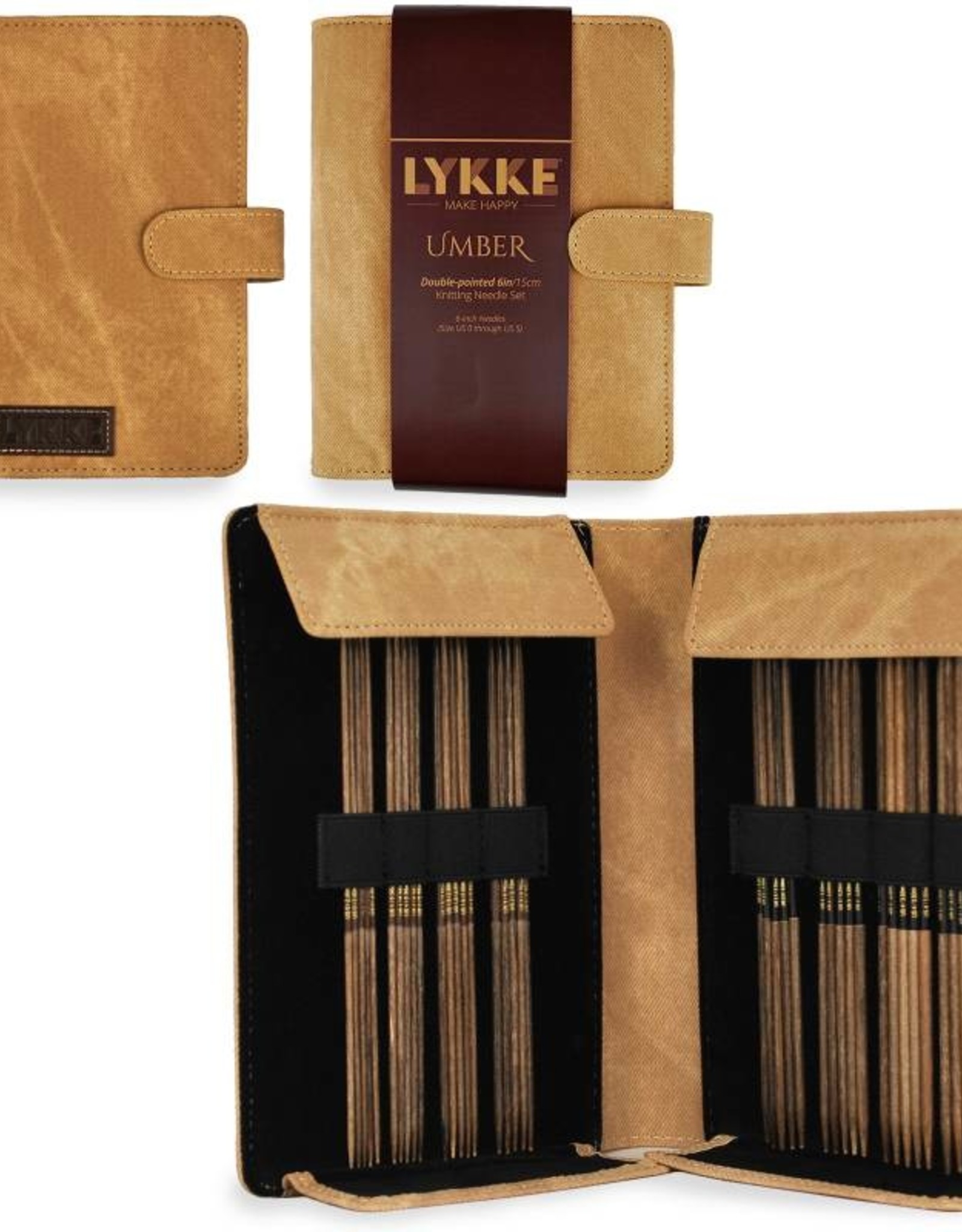 Lykke Driftwood 6" Double Pointed Small Set - Umber Pouch