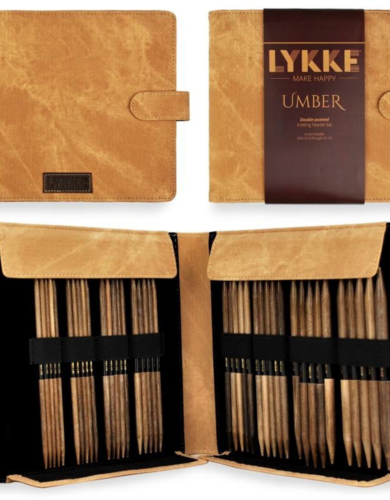Lykke 6" Double Pointed Large Set - Umber Pouch