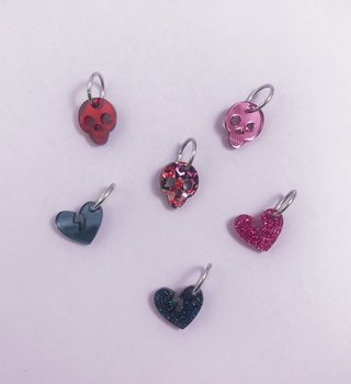 Katrinkles Katrinkles Valentine's Day Skulls and Broken Hearts Stitch Markers Rings