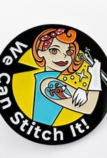 fibre space fibre girl Rosie - We Can Stitch It! enamel pin