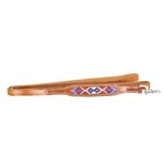 Red/ Blue Beaded Leather Leash