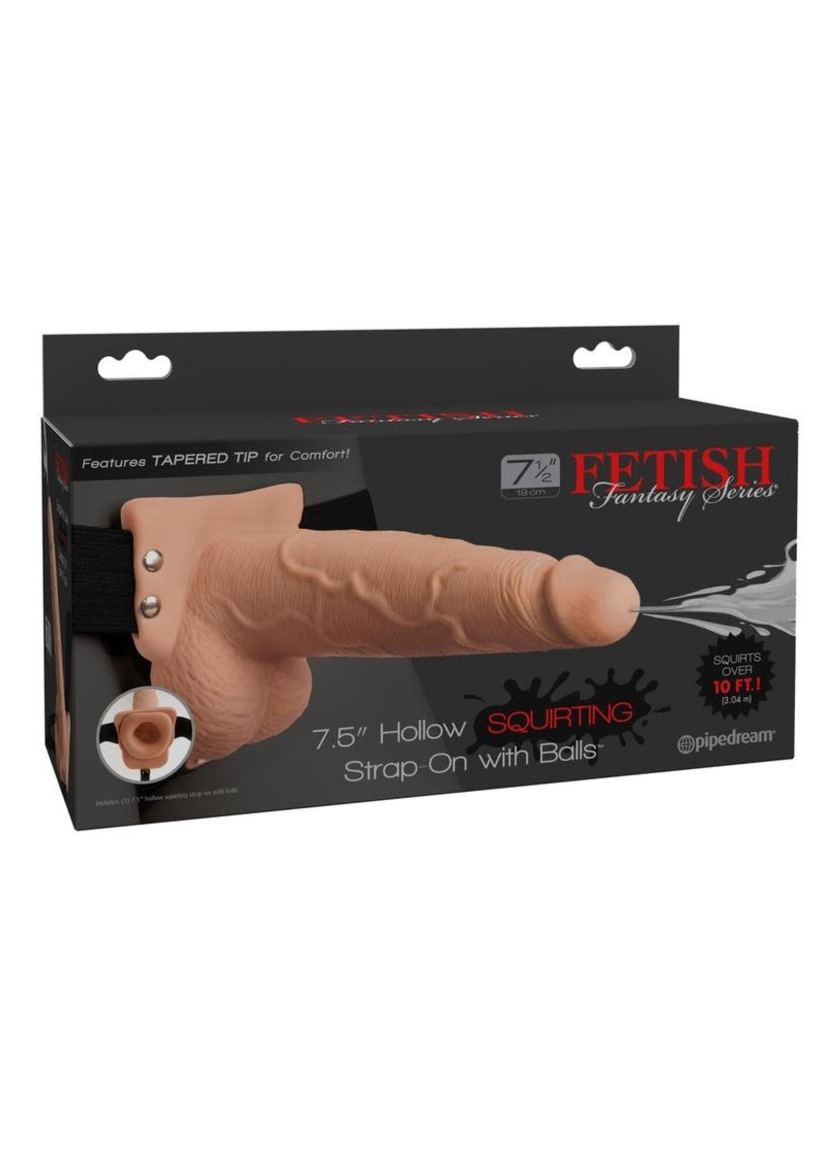 Pipedream Products, Inc. Fetish Fantasy Hollow Squirting Strap-On With Balls Flesh 7.5 Inches