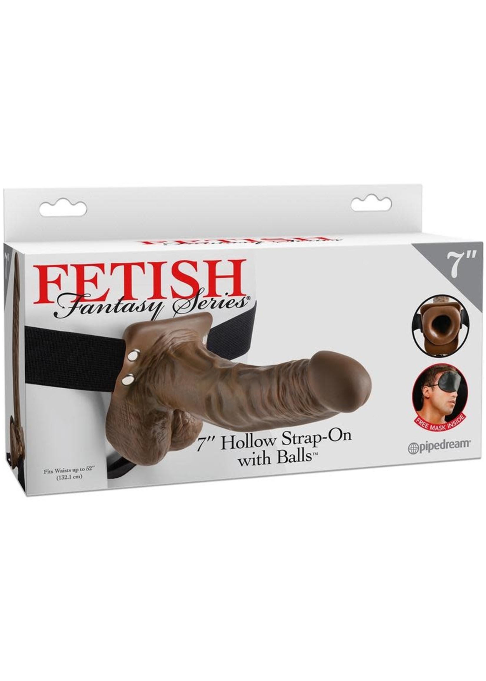 Pipedream Products, Inc. Fetish Fantasy Series Hollow Strap-On Dong With Balls Brown 7 Inch