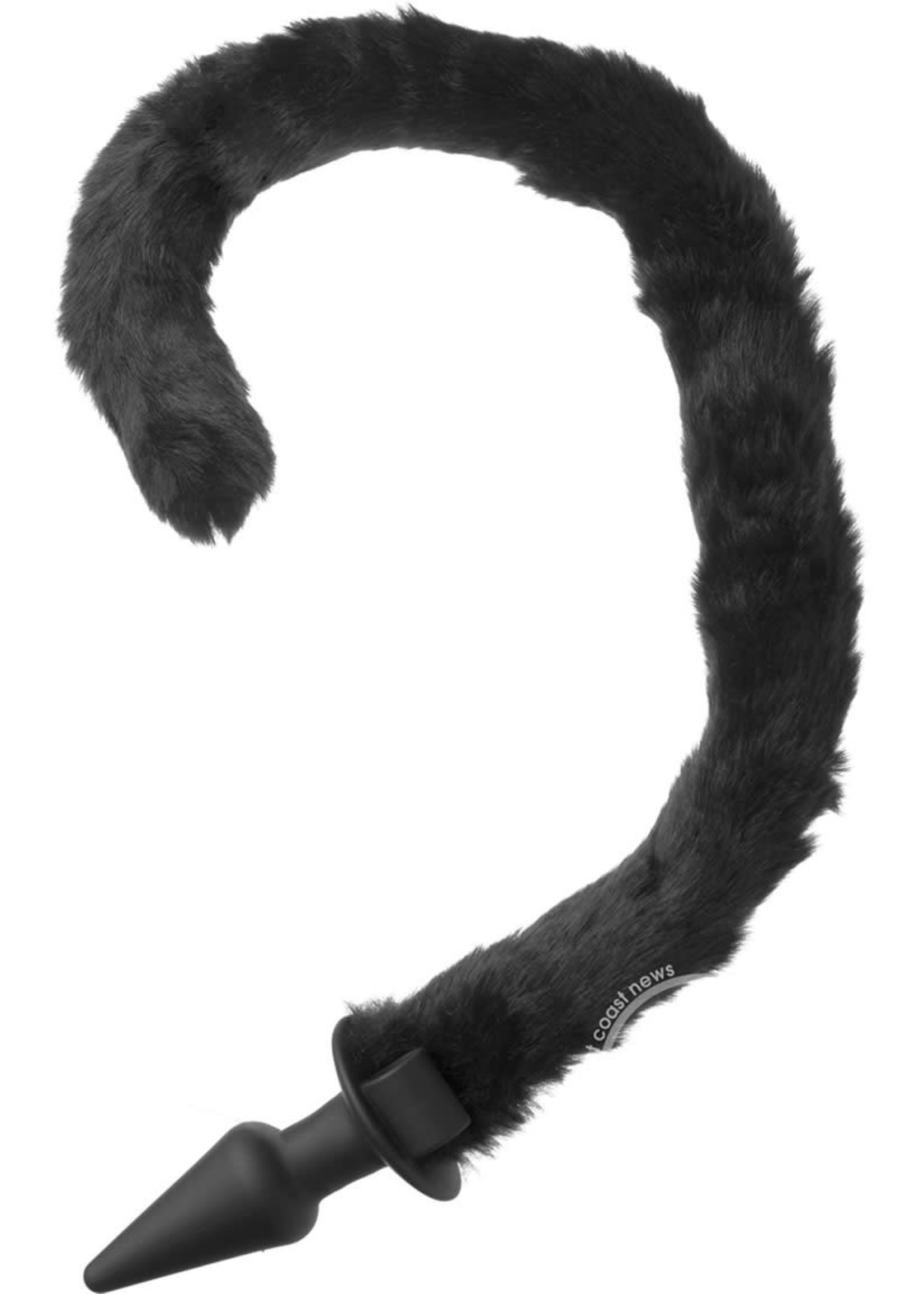 XR Brands Frisky Bad Kitty Silicone Cat Tail Anal Plug Black 24 Inch