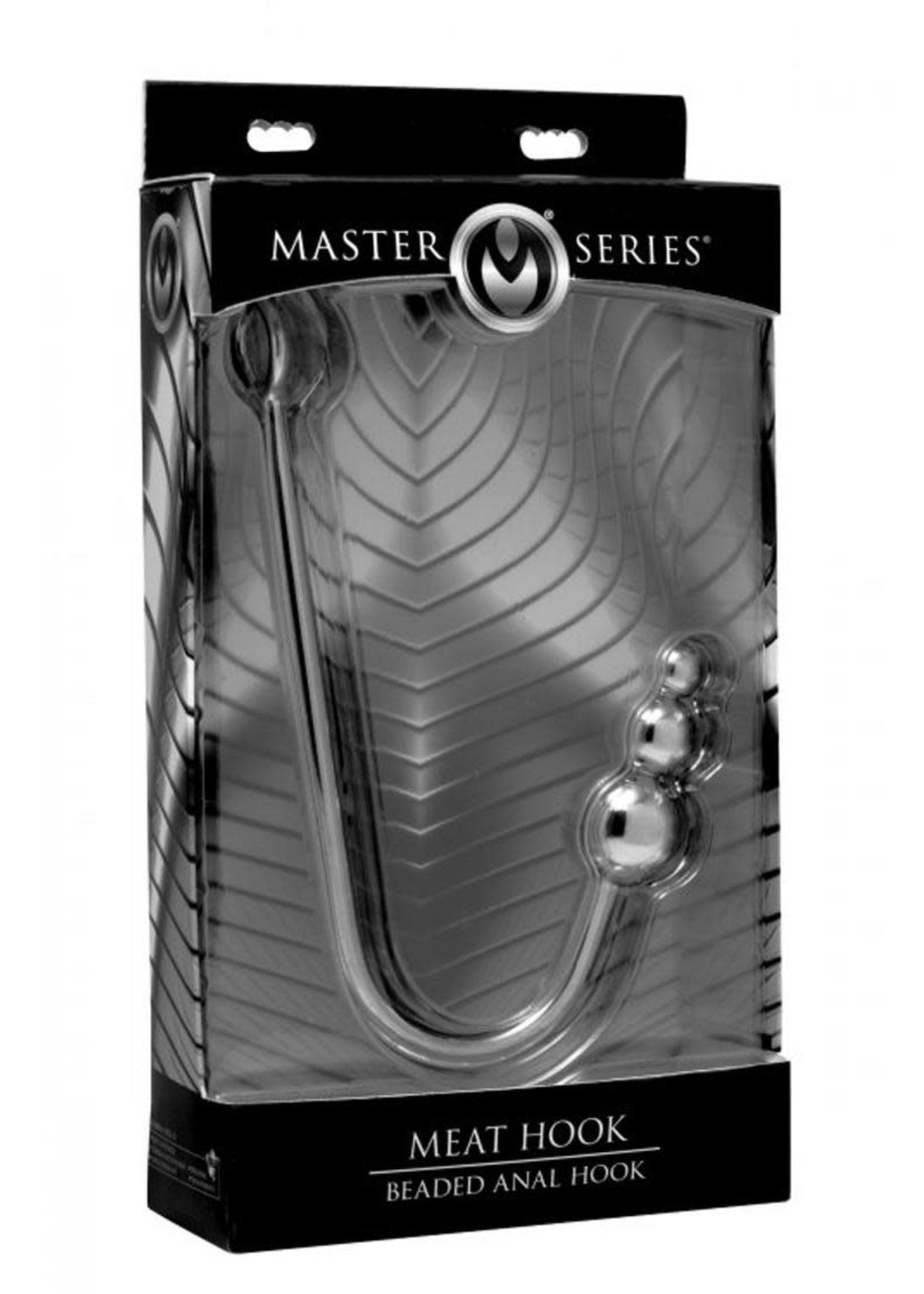 XR Brands Master Series Meat Hook Beaded Anal Hook Stainless Steel 16 Inch