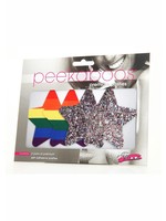Peekaboo Pasties Pride Rainbow Glitter Stars Pasties - Rainbow