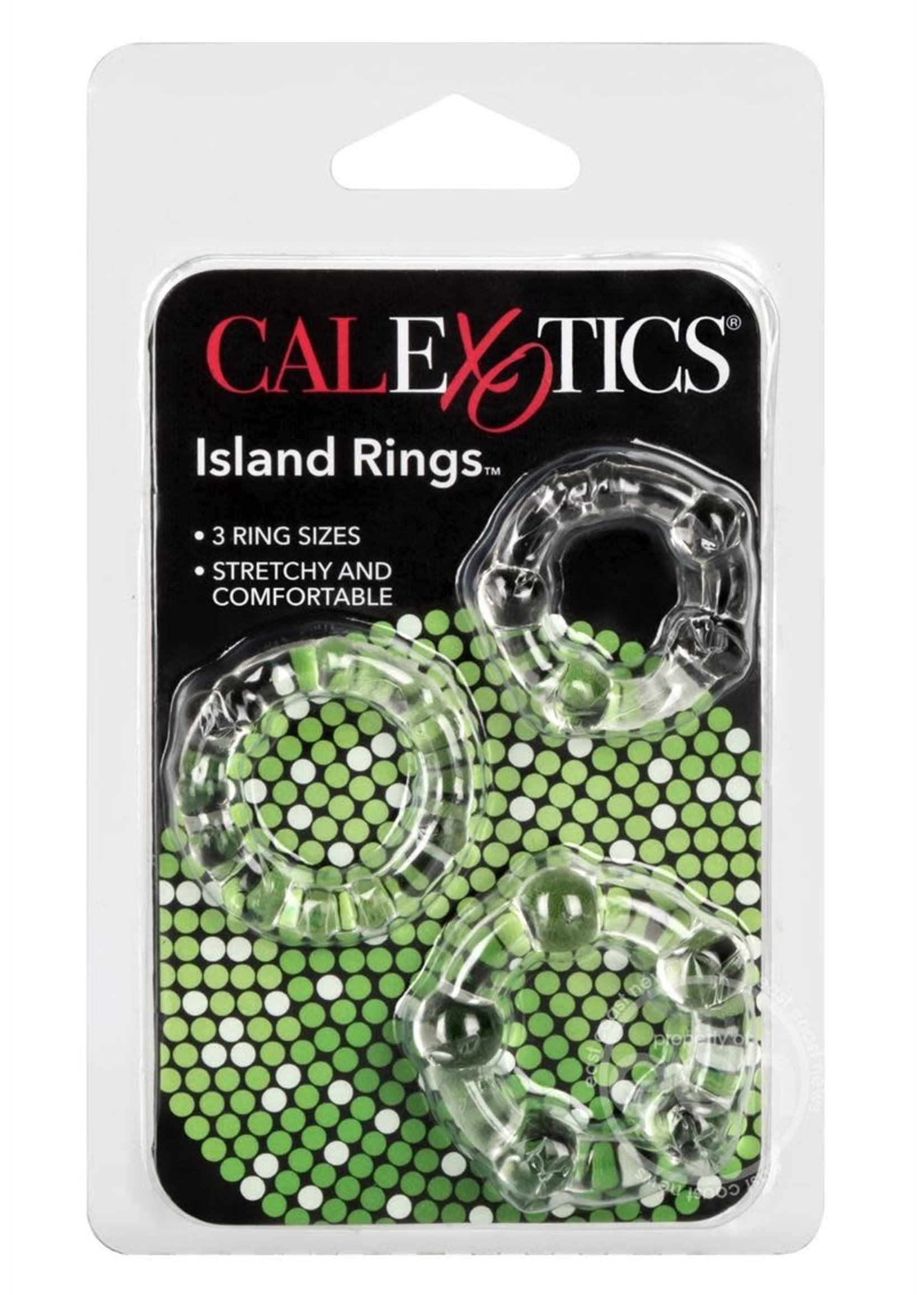 CalExotics Silicone Island Rings Clear 3 Sizes