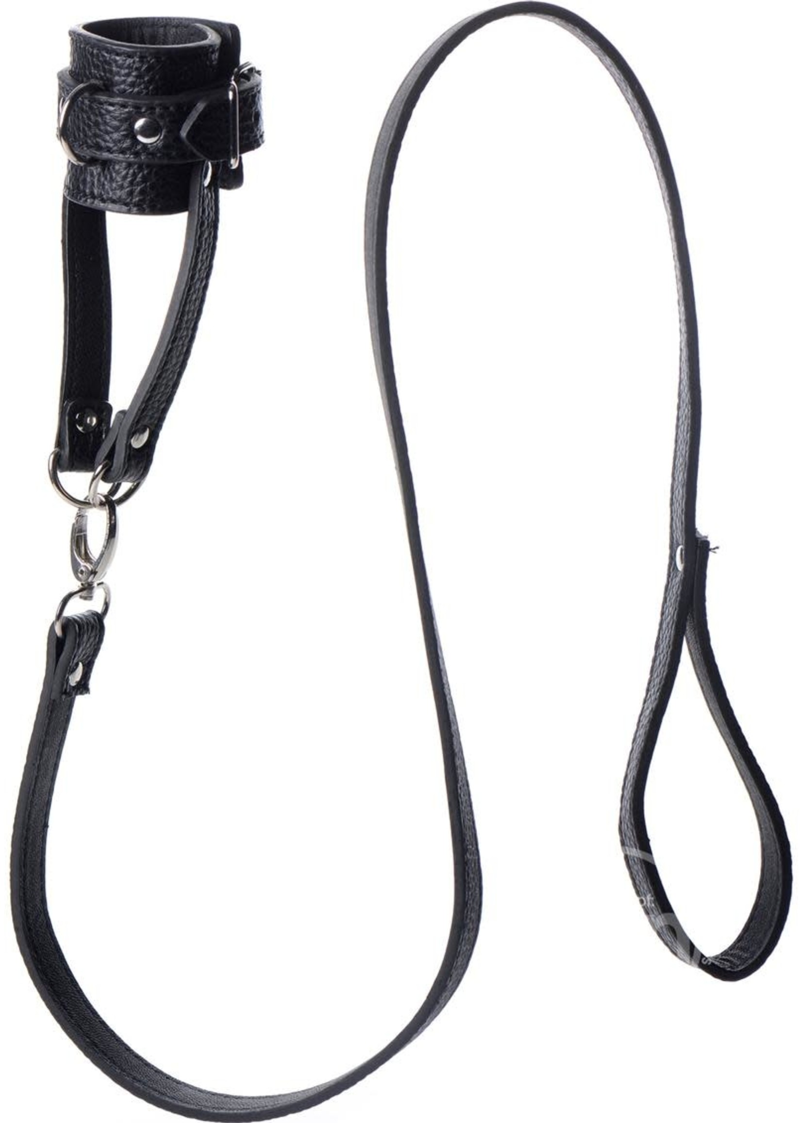 XR Brands Strict Ball Stretcher With Leash Black