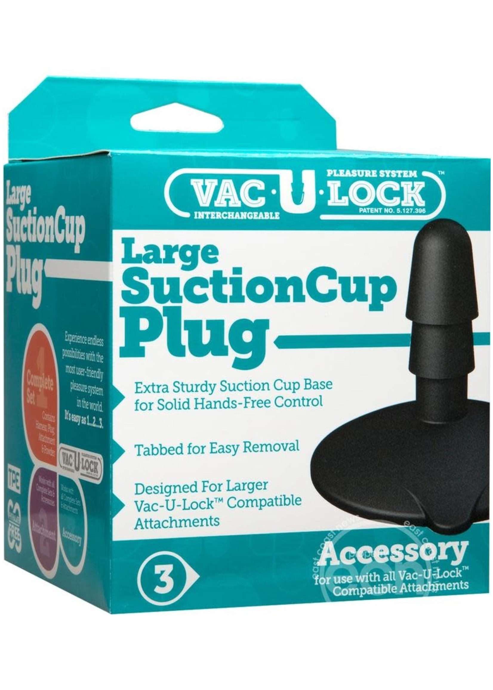 Doc Johnson Vac U Lock Large Suction Cup Plug Accessory Black