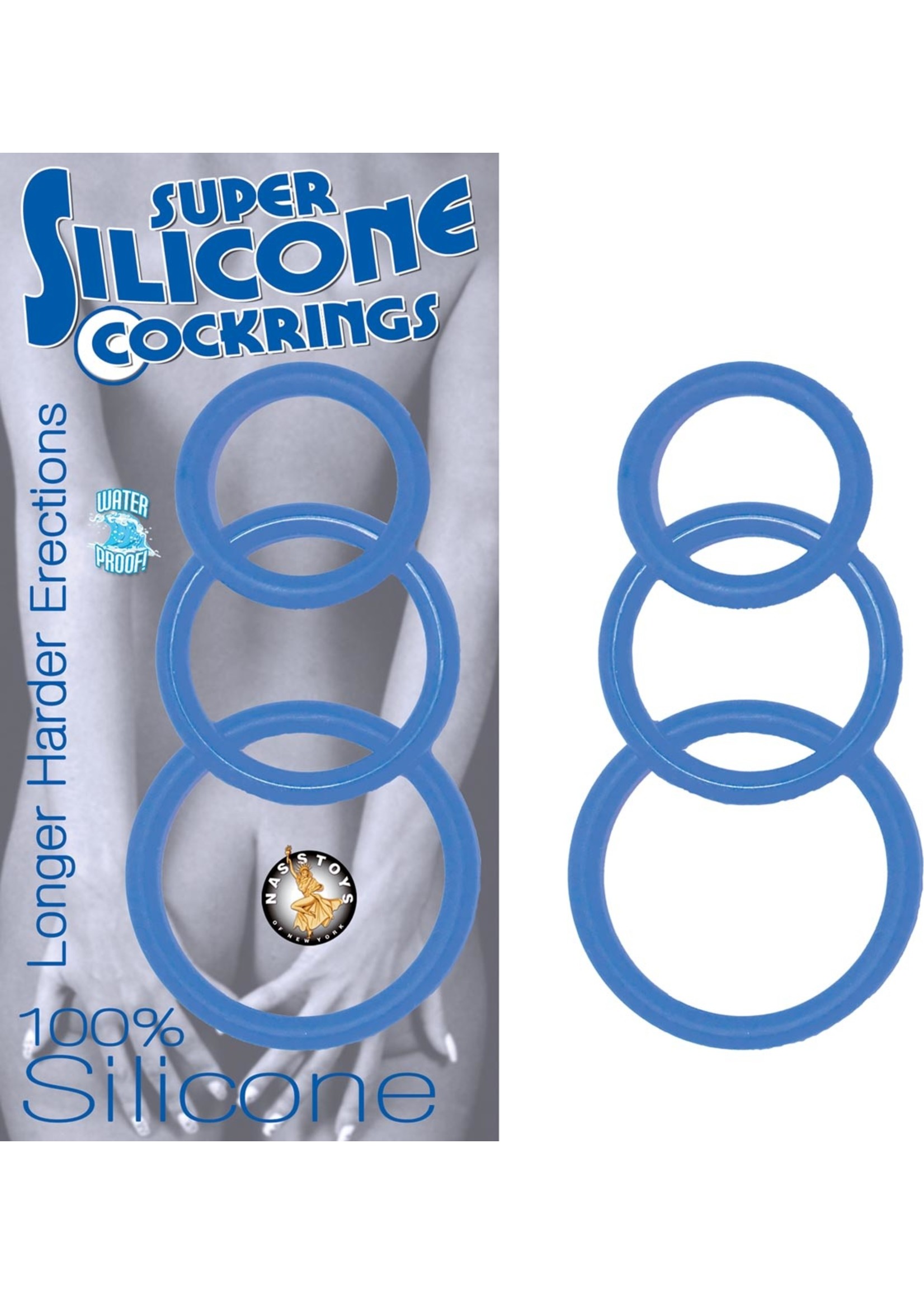 Nasstoys Super Silicone Cockrings - Blue