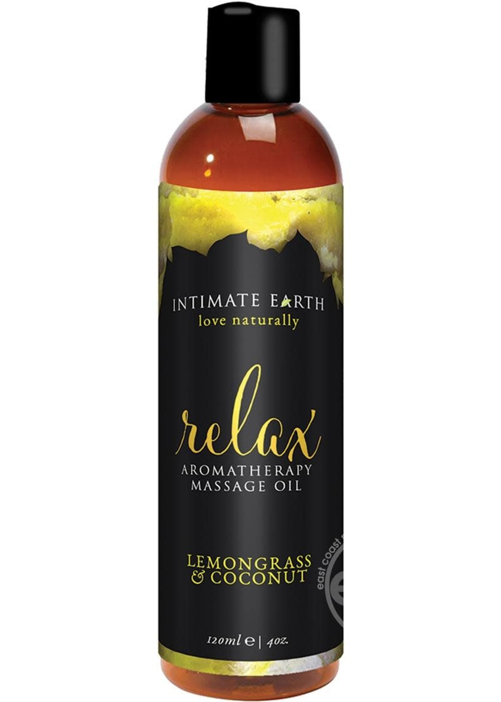 Intimate Earth Intimate Earth Relax Aromatherapy Massage Oil Lemongrass & Coconut 4oz