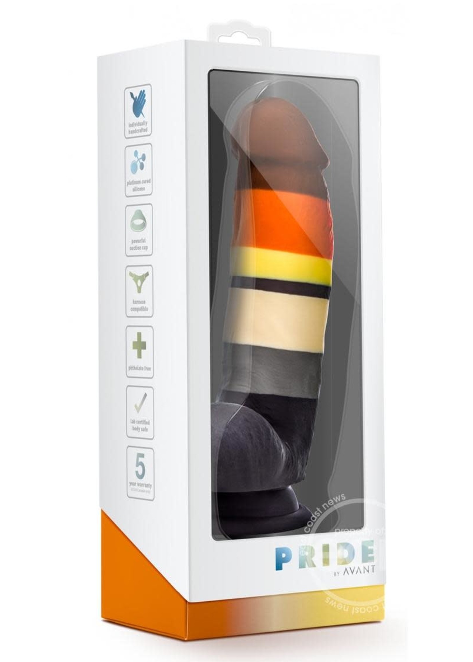Blush Novelties Avant Pride P9 Bear Silicone Dildo 7.5in - Multi Color
