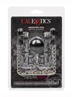 CalExotics Nipple Play Weighted Disc Nipple Clamps - Silver