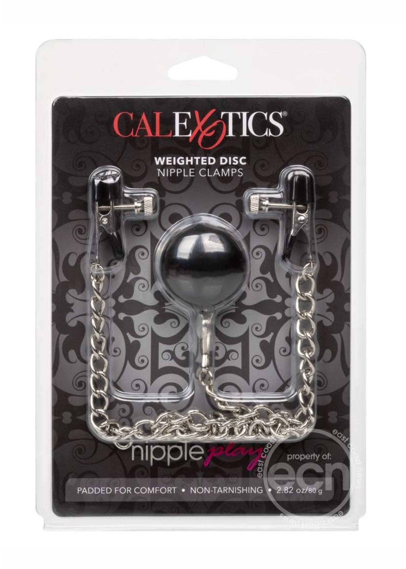 CalExotics Nipple Play Weighted Disc Nipple Clamps - Silver